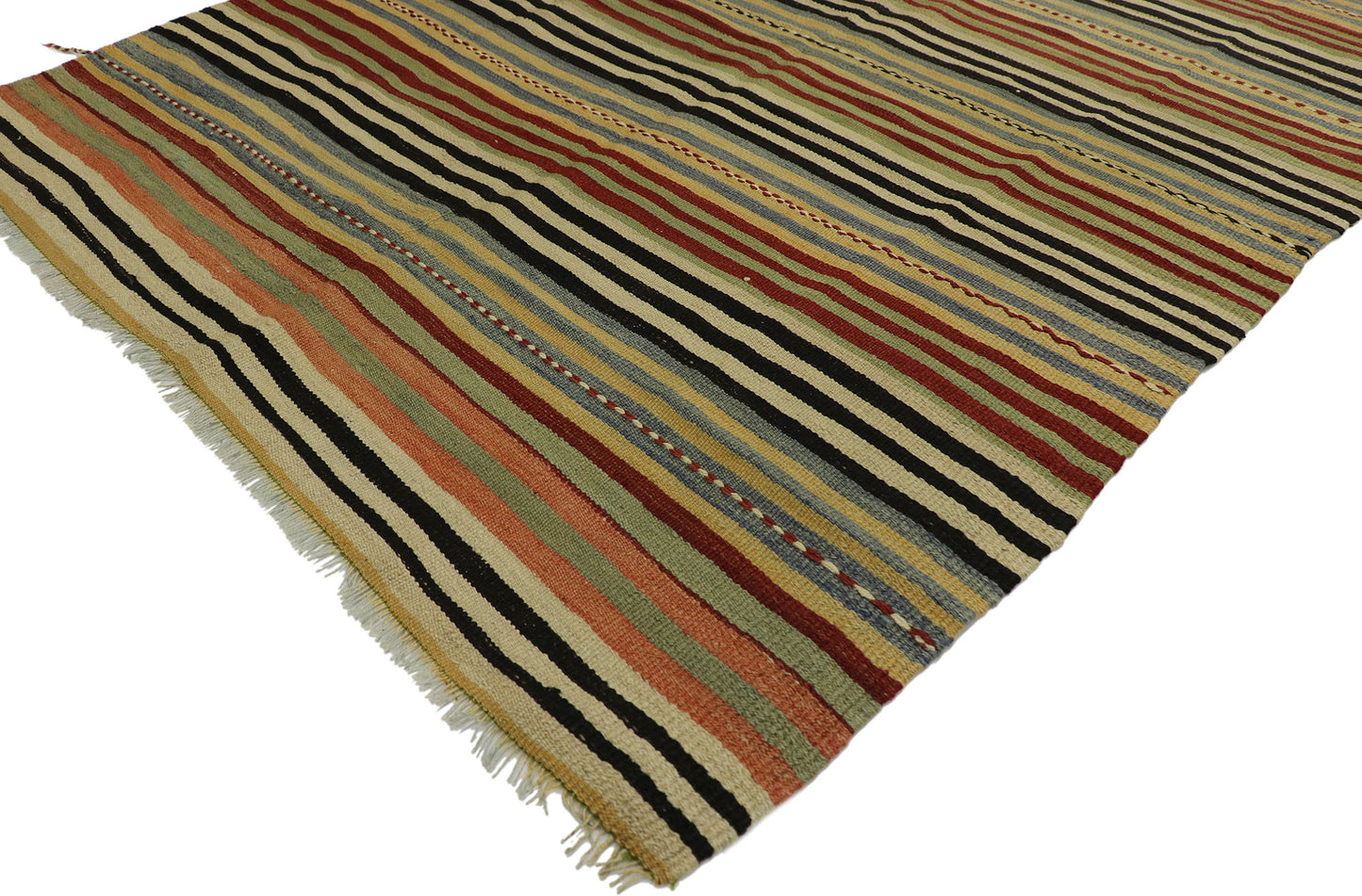 5 x 10 Vintage Turkish Kilim Runner 53137