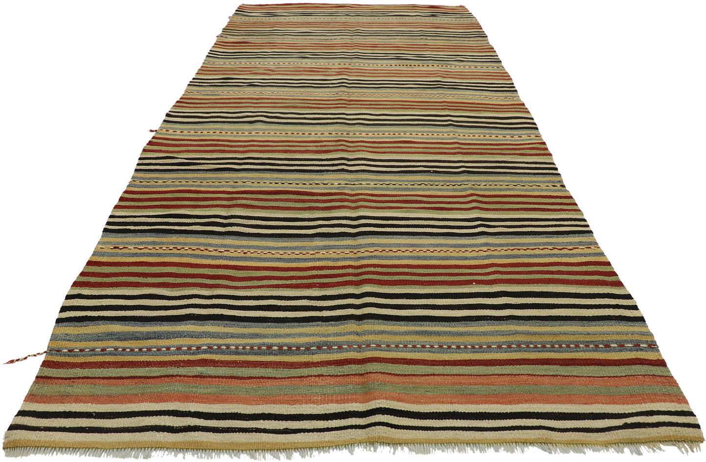 5 x 10 Vintage Turkish Kilim Runner 53137