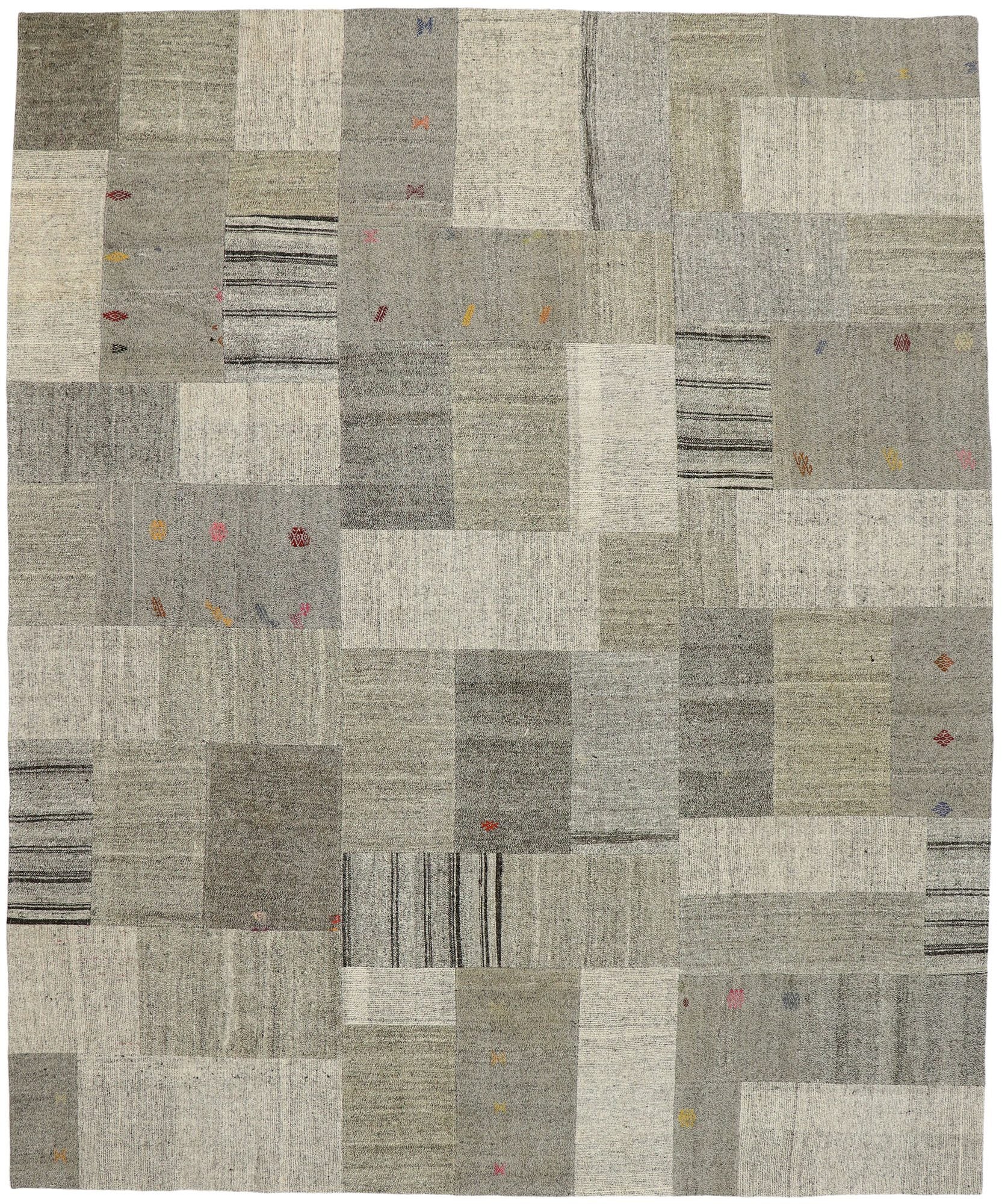 11 x 14 Vintage Turkish Patchwork Kilim Rug 53167