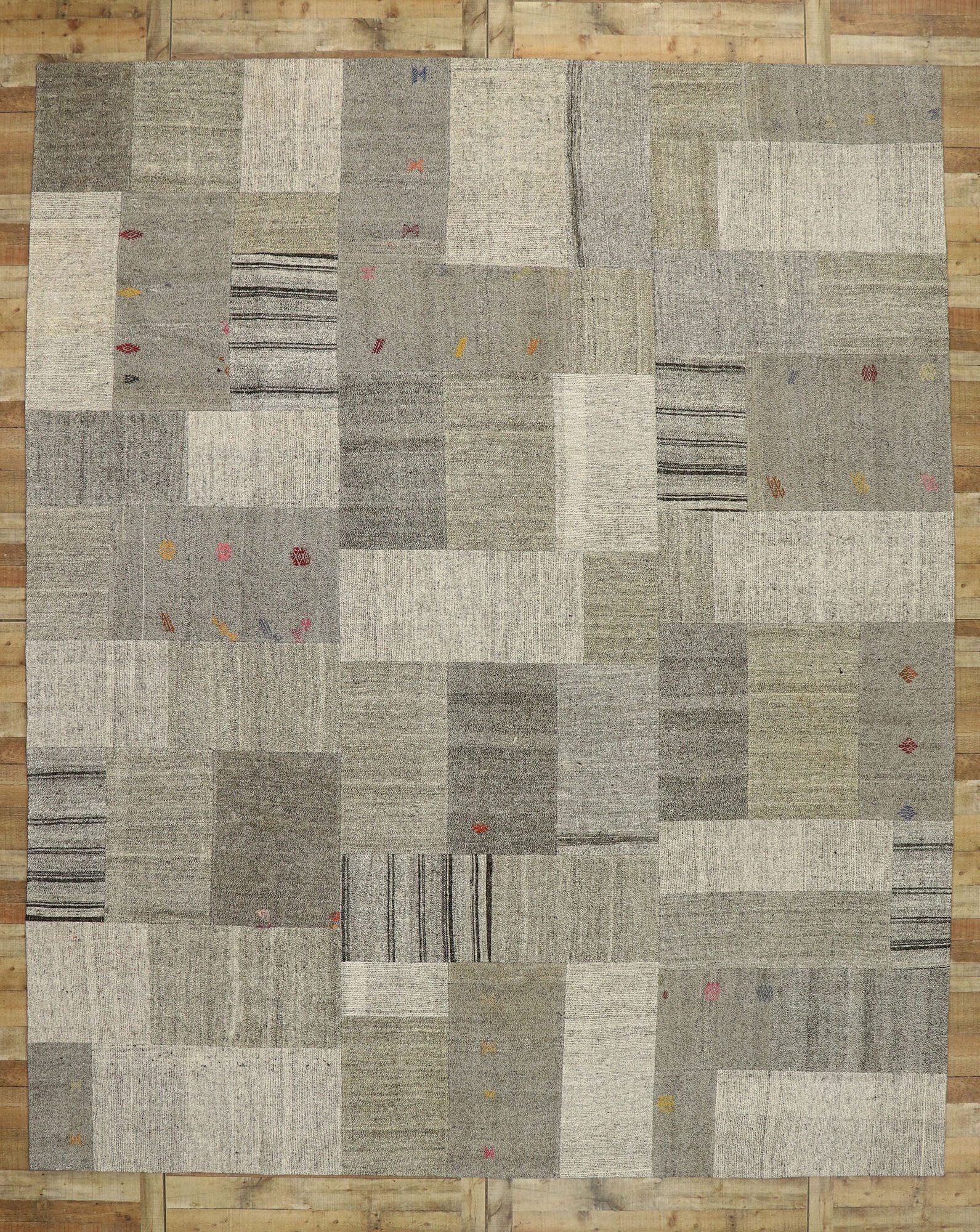 11 x 14 Vintage Turkish Patchwork Kilim Rug 53167