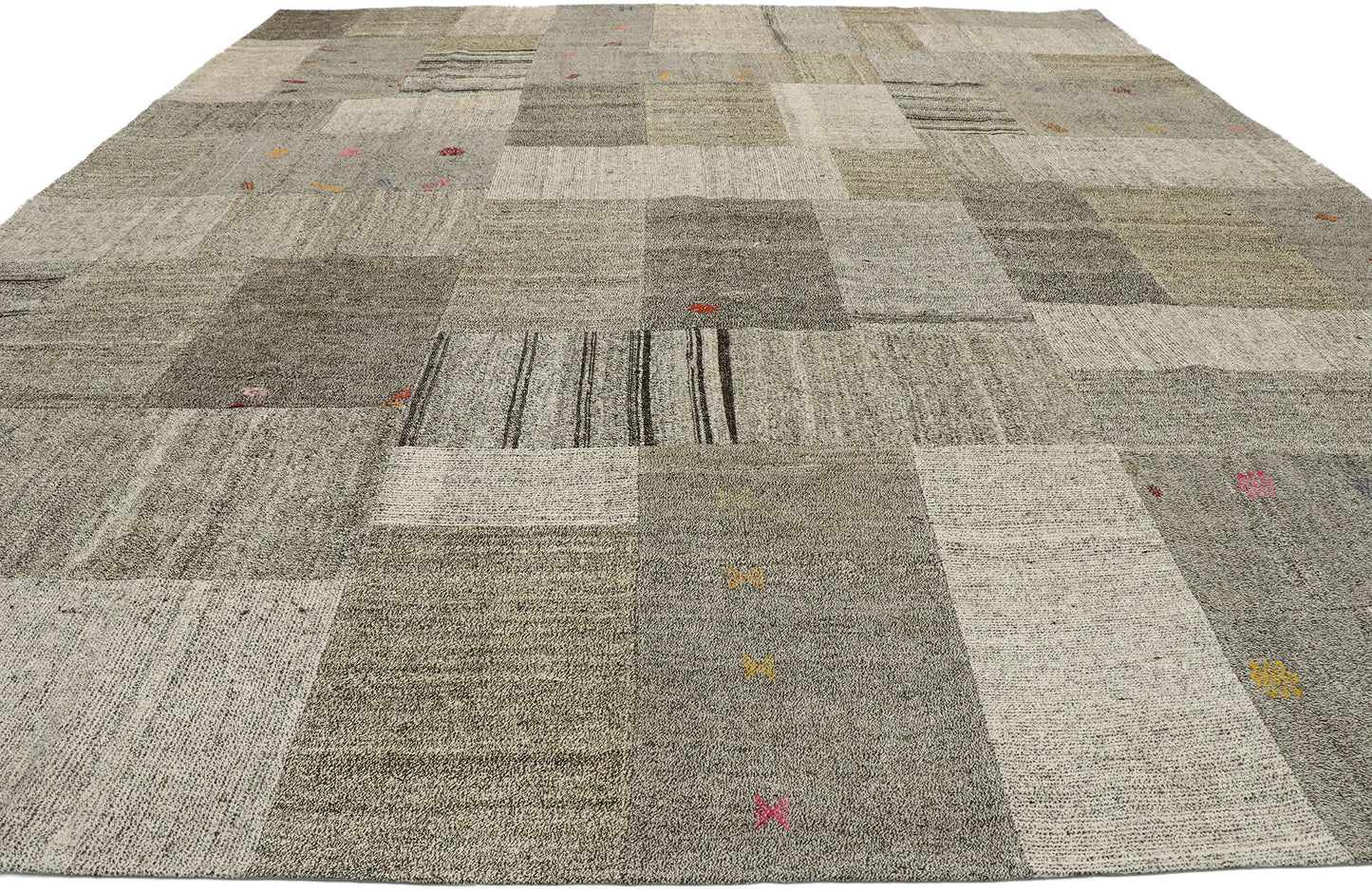 11 x 14 Vintage Turkish Patchwork Kilim Rug 53167