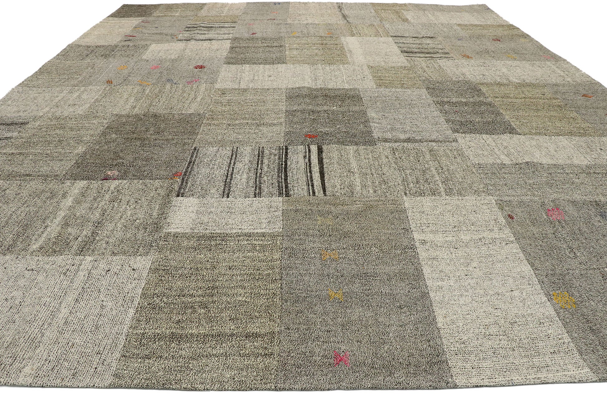11 x 14 Vintage Turkish Patchwork Kilim Rug 53167