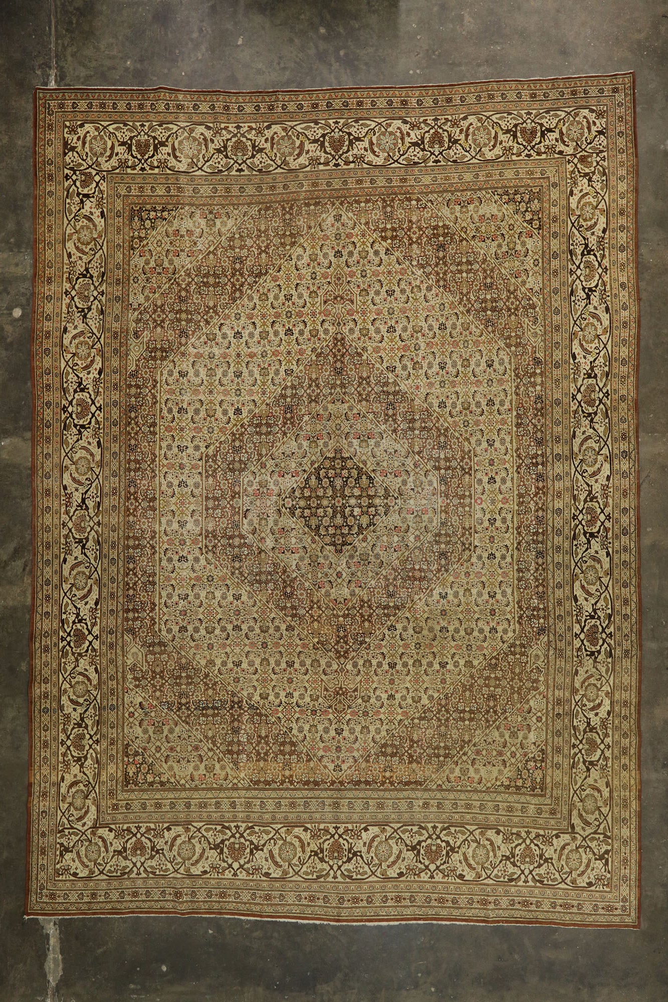 13 x 18 Antique Persian Tabriz Rug 53173