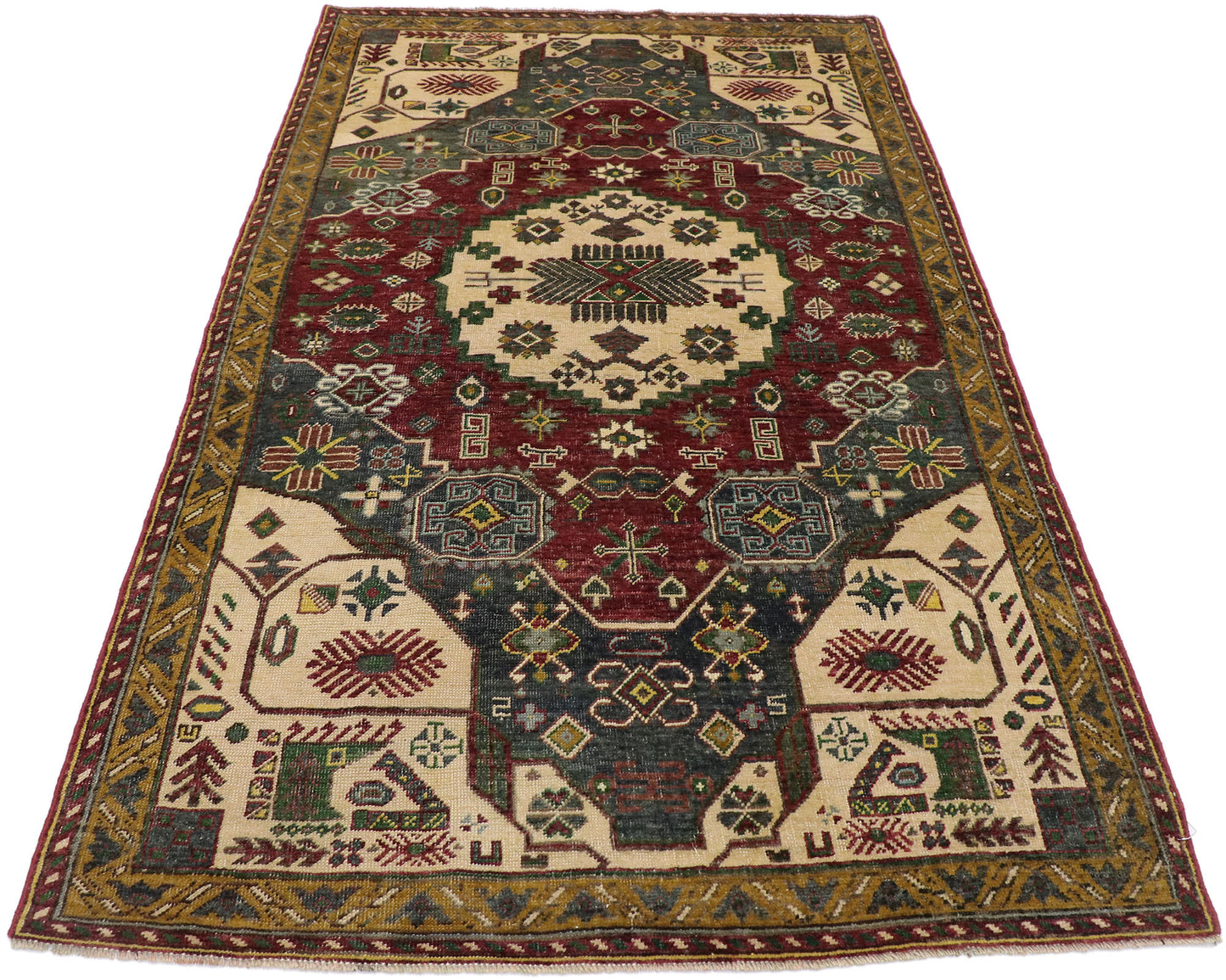 3 x 6 Vintage Turkish Oushak Rug 53177