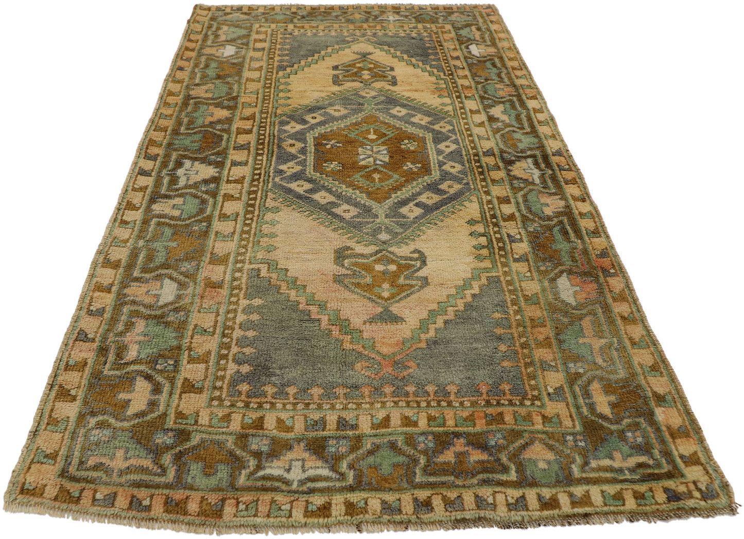 3 x 6 Vintage Turkish Oushak Rug 53184