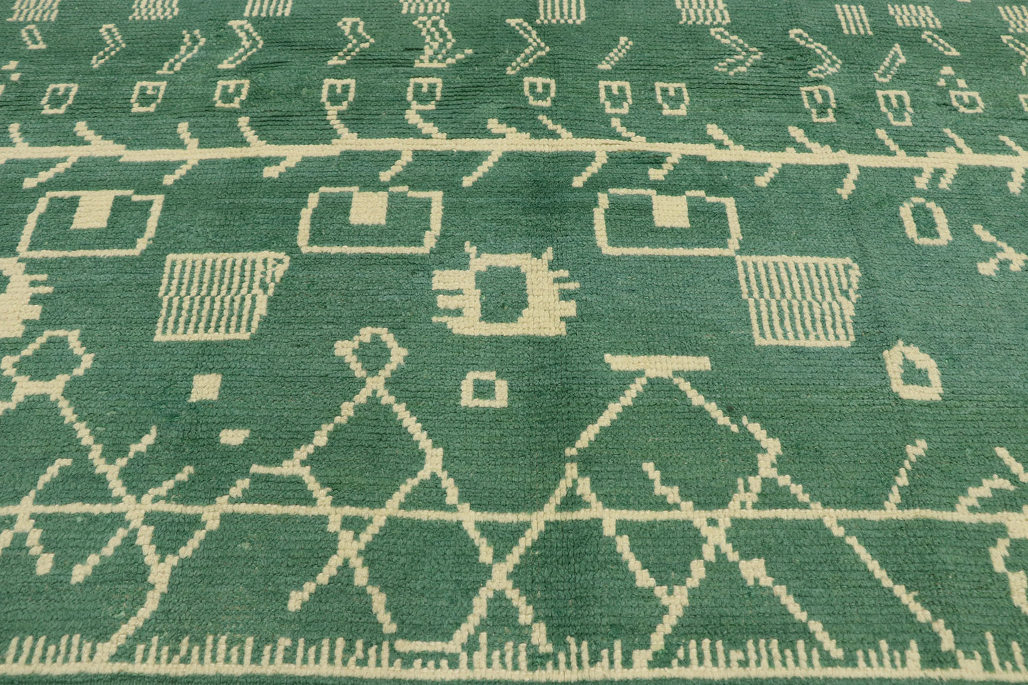 6 x 8 Contemporary Green Moroccan Rug 53193