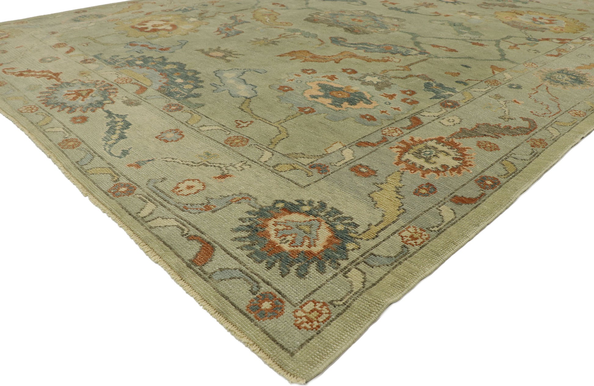 9 x 13 Colorful Turkish Oushak Rug 53195