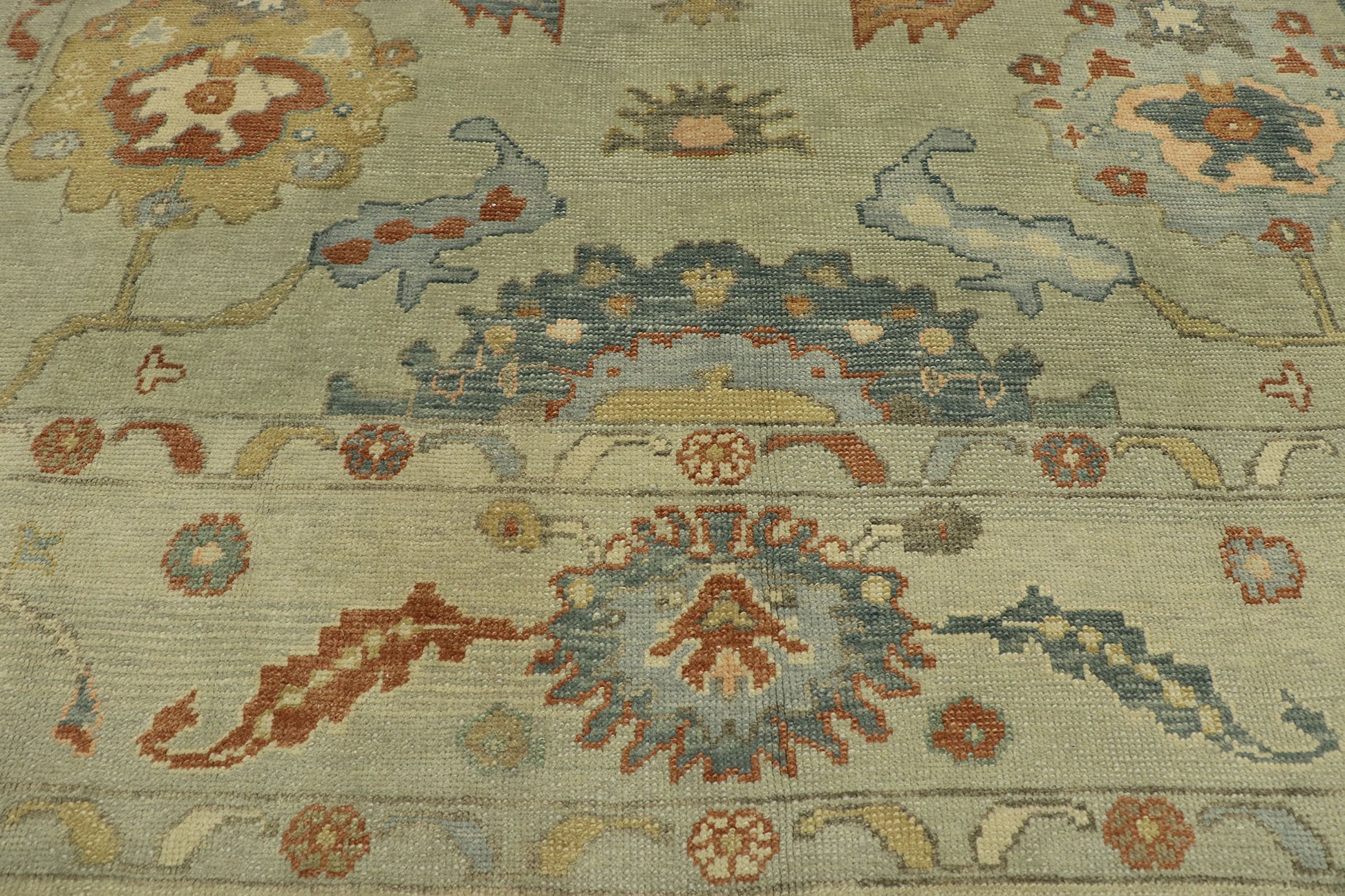 9 x 13 Colorful Turkish Oushak Rug 53195