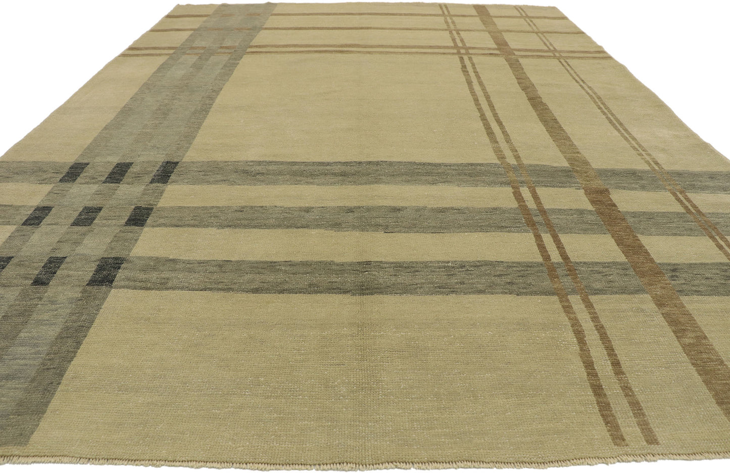 9 x 12 Neutral Plaid Tartan Rug 53198