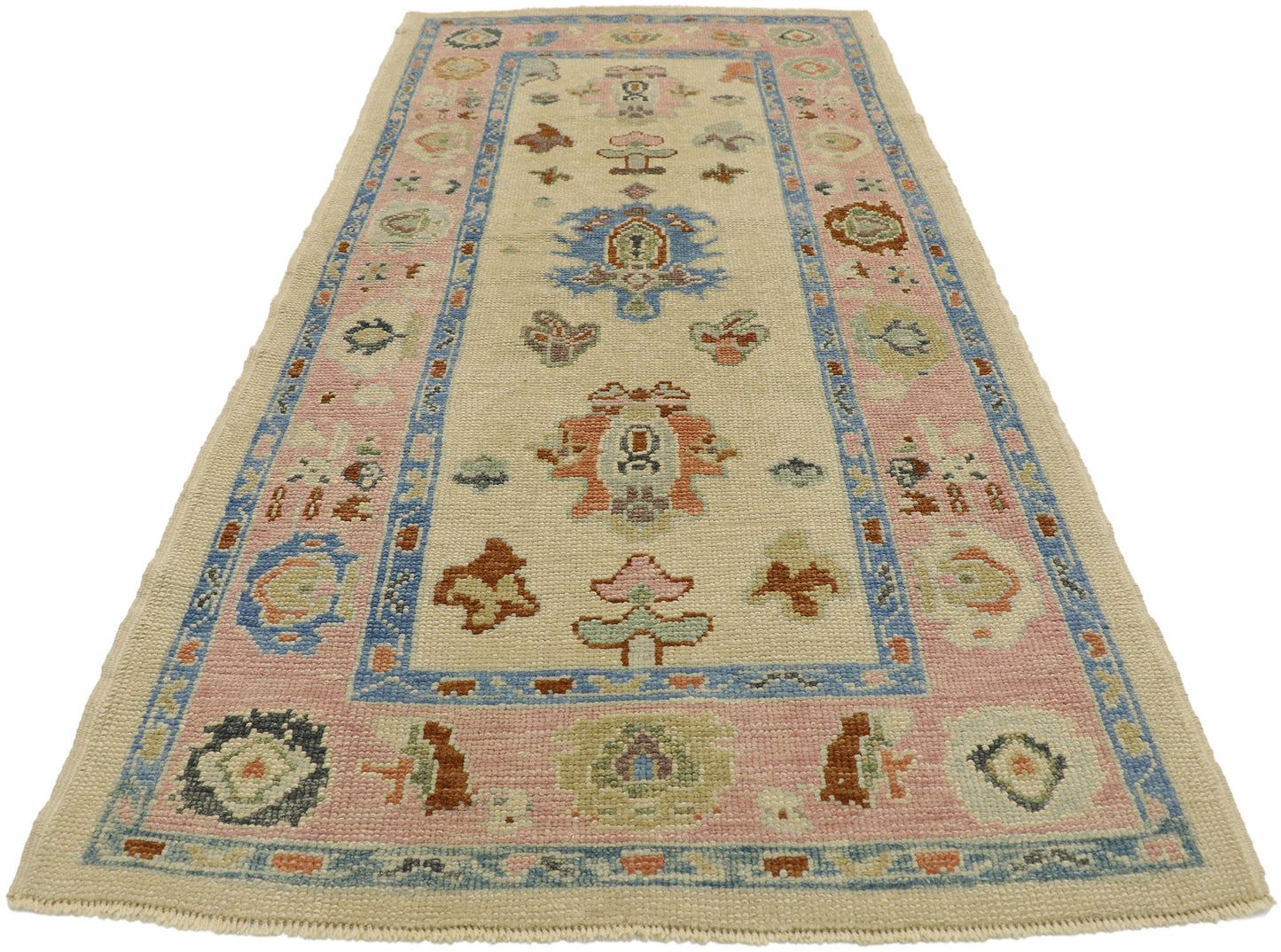 3 x 7 Contemporary Turkish Oushak Rug 53208