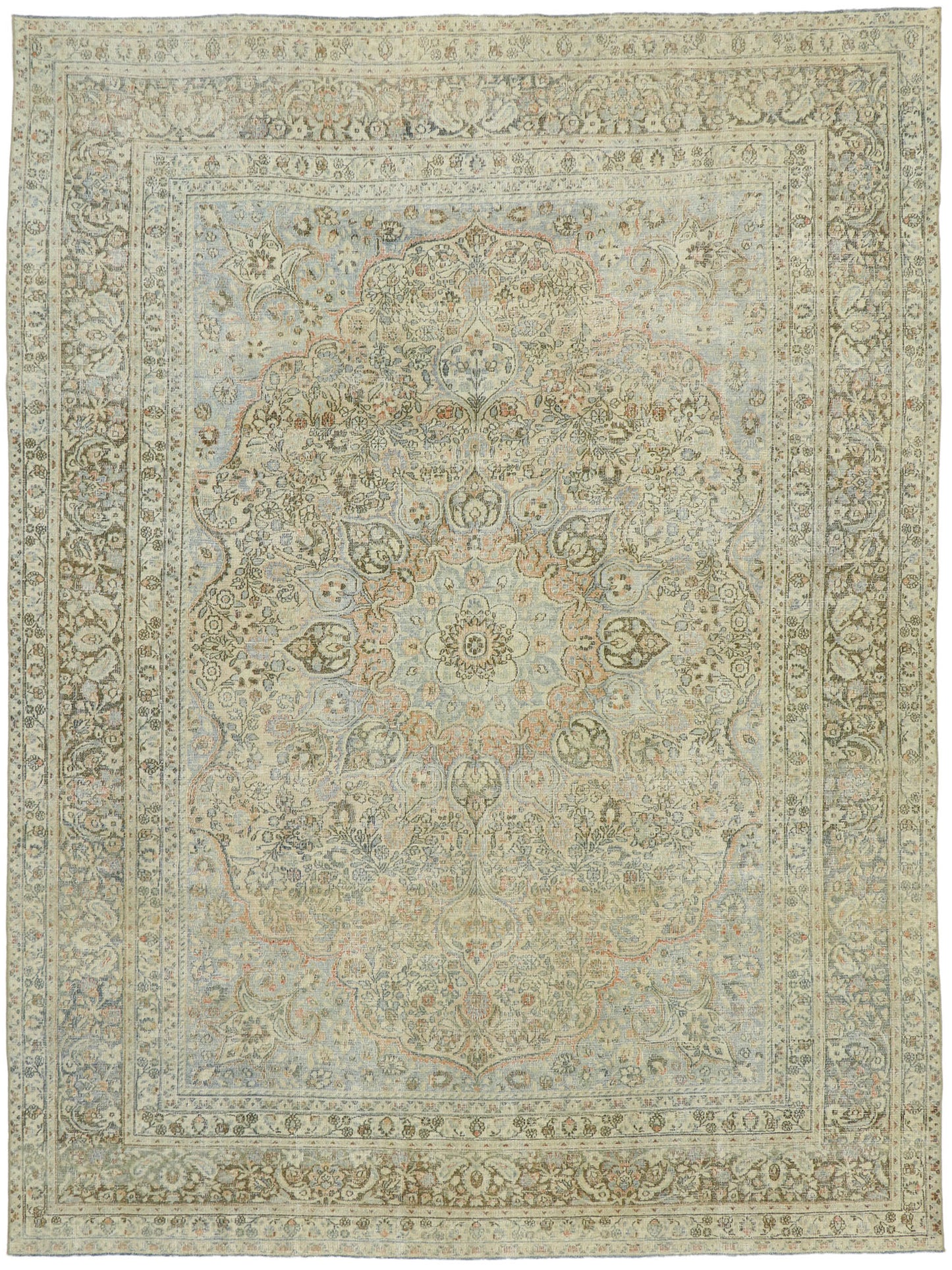 9 x 12 Antique Persian Mashhad Rug 53219