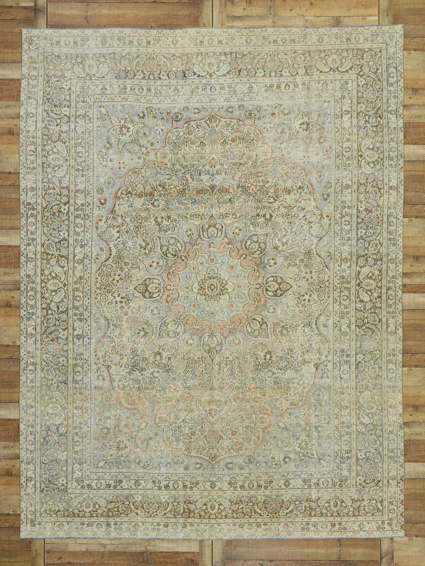 9 x 12 Antique Persian Mashhad Rug 53219