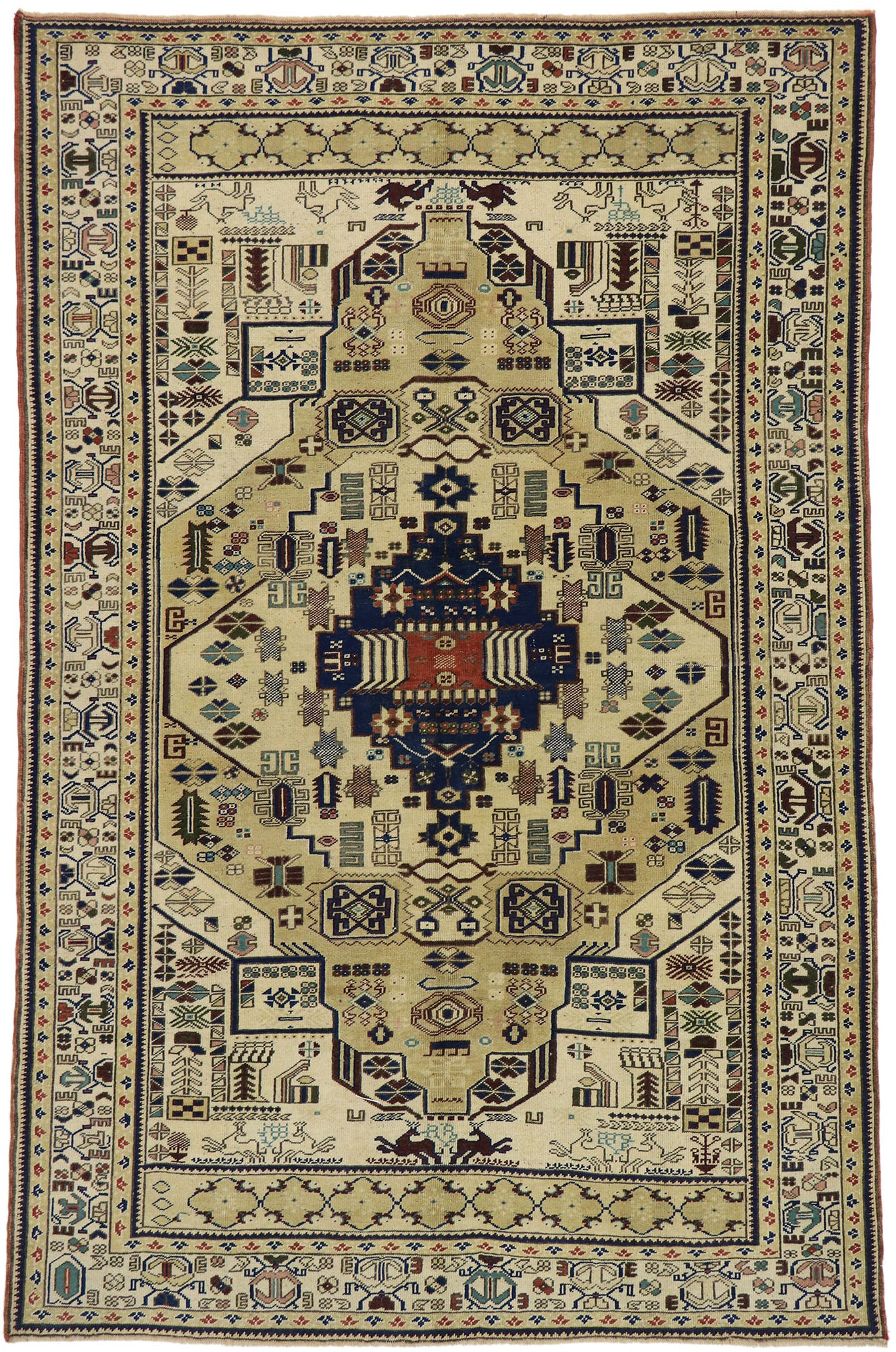 6 x 10 Vintage Turkish Oushak Rug 53225