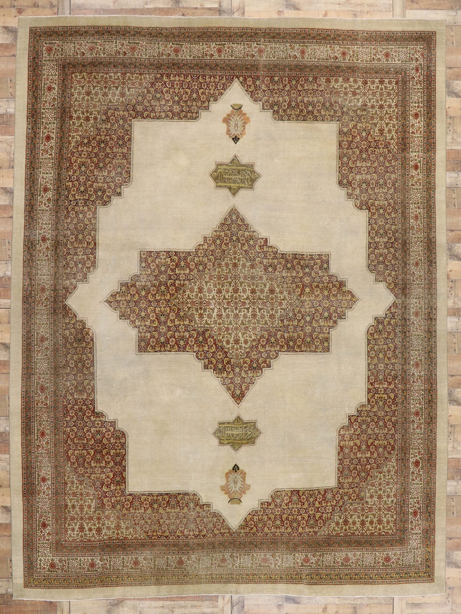 11 x 14 Antique Persian Tabriz Rug 53250