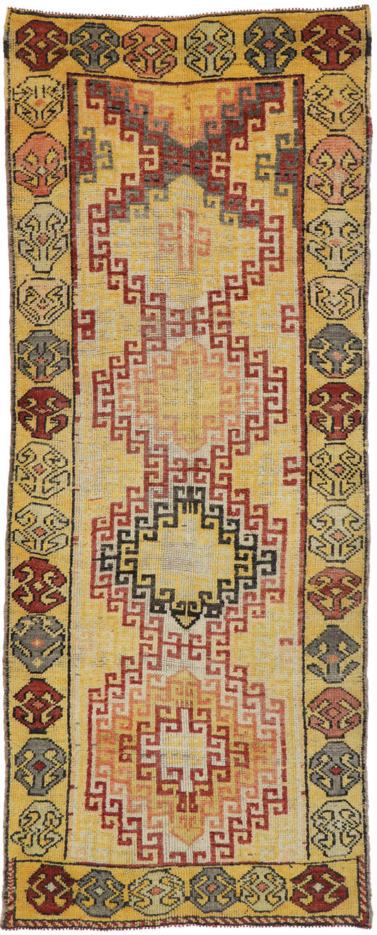 4 x 10 Vintage Turkish Oushak Runner 53258