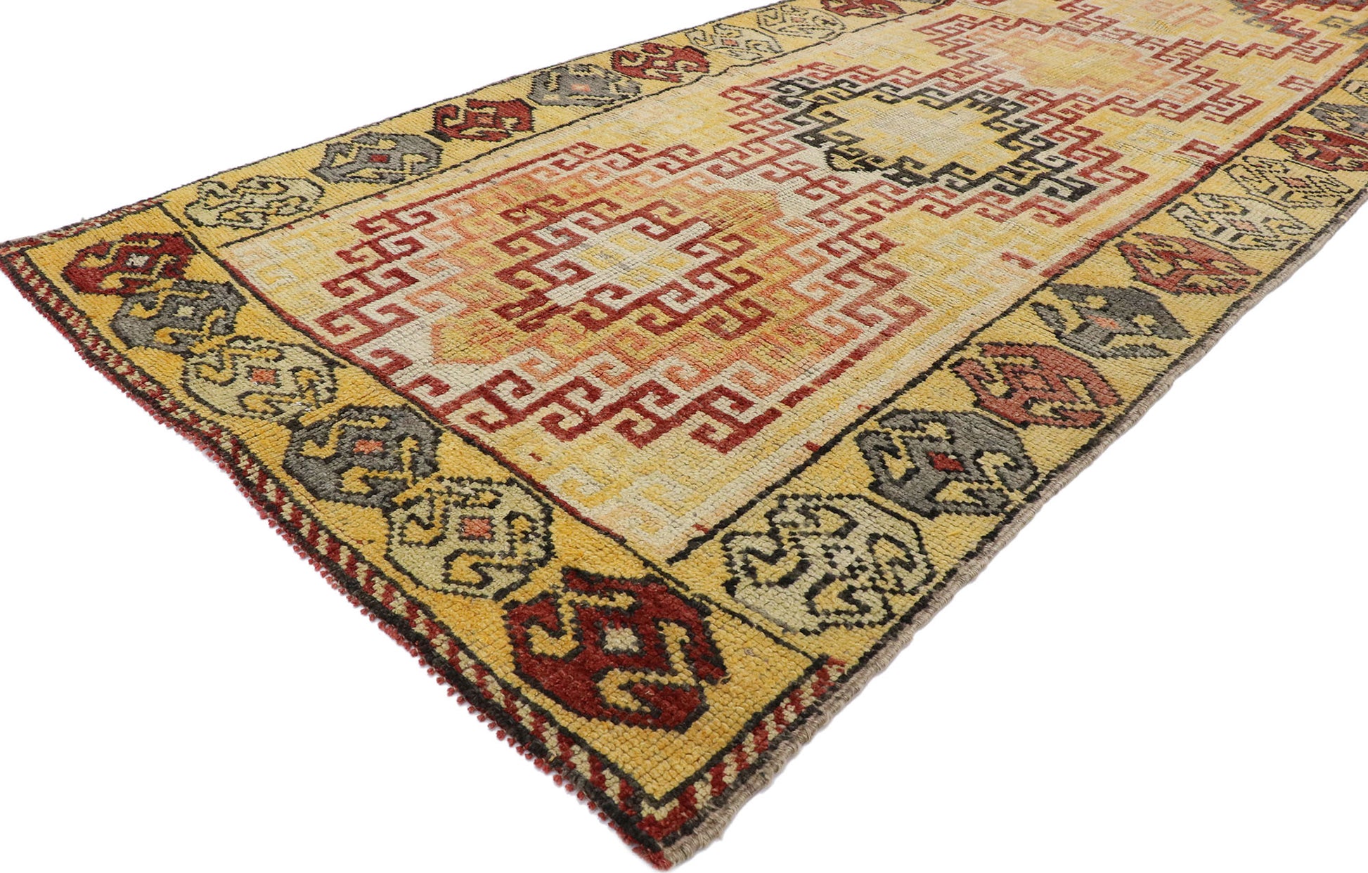 4 x 10 Vintage Turkish Oushak Runner 53258