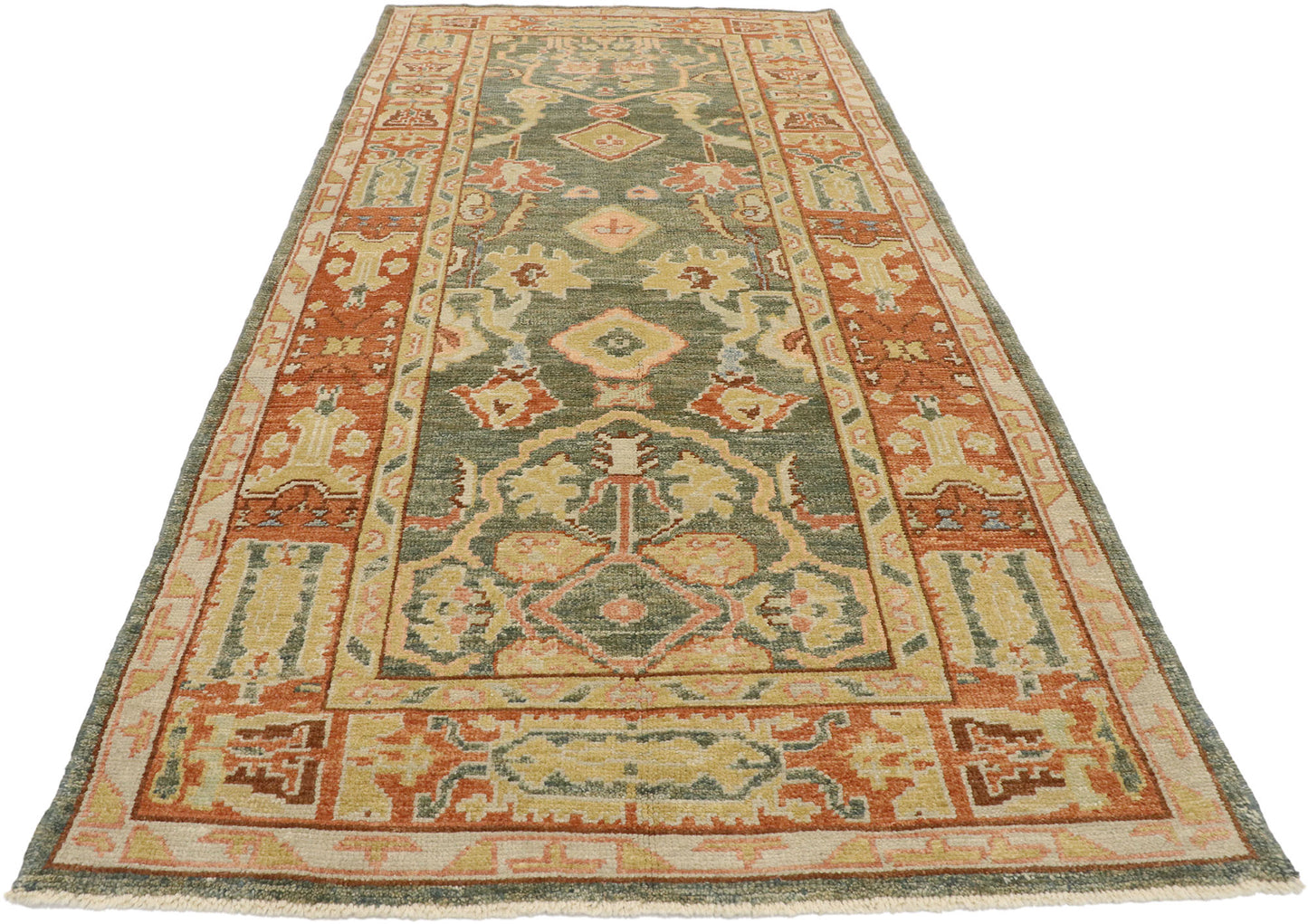 4 x 9 Contemporary Turkish Oushak Runner 53267