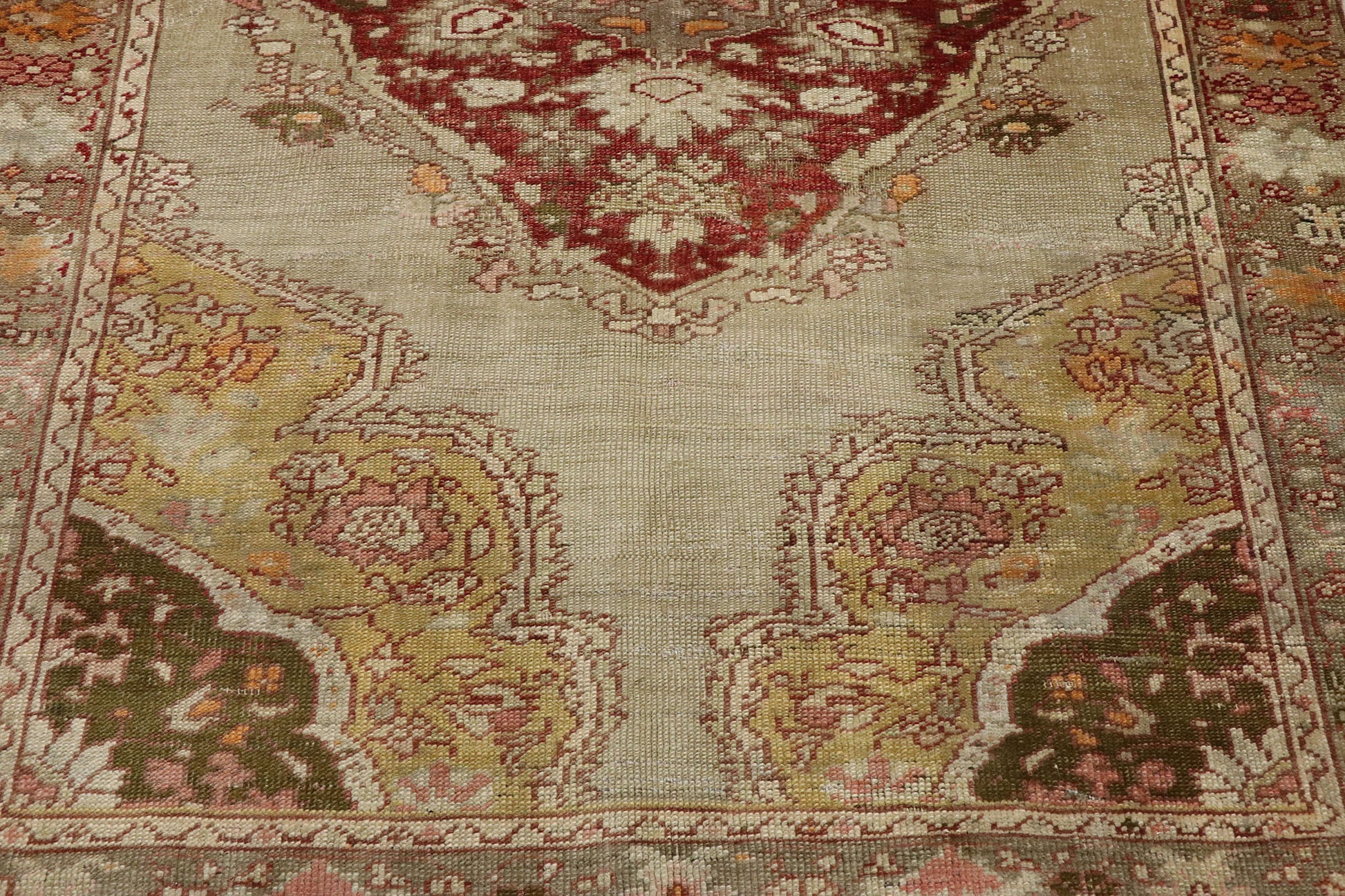 4 x 6 Vintage Turkish Oushak Rug 53273