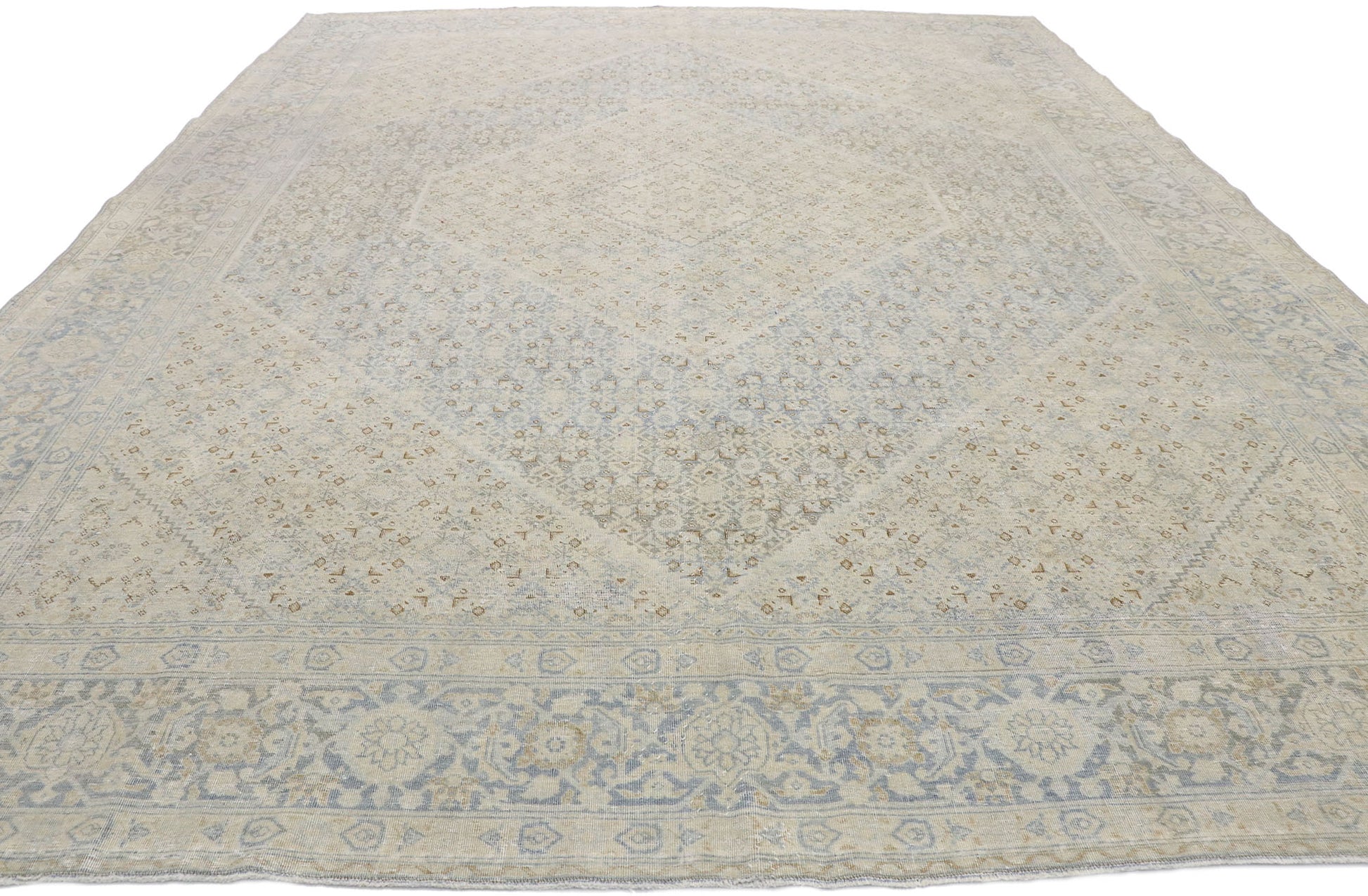 9 x 12 Vintage Persian Mahi Tabriz Rug 53274