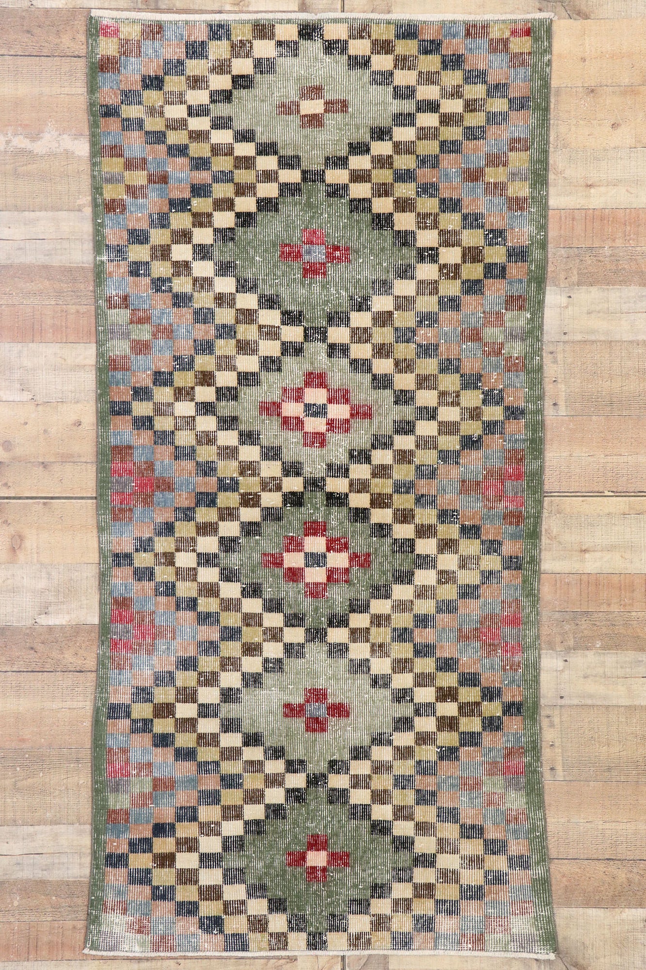 3 x 7 Vintage Turkish Sivas Rug 53317