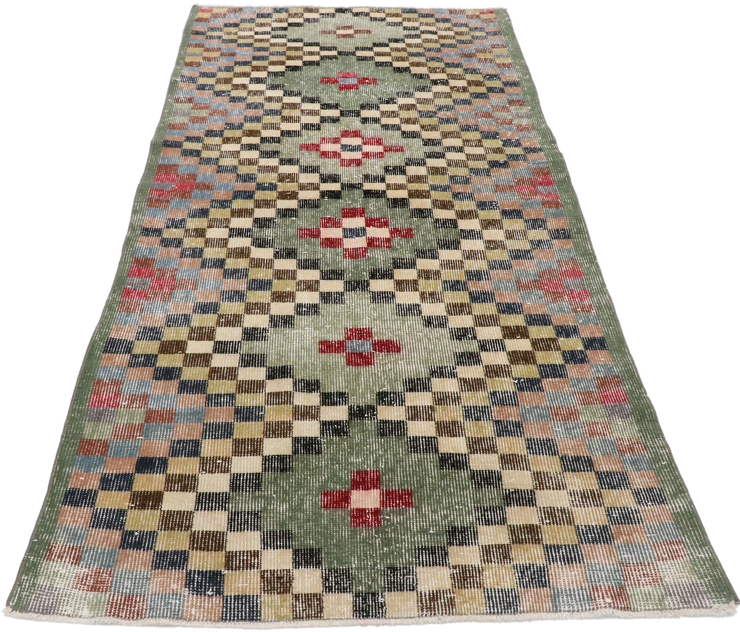 3 x 7 Vintage Turkish Sivas Rug 53317