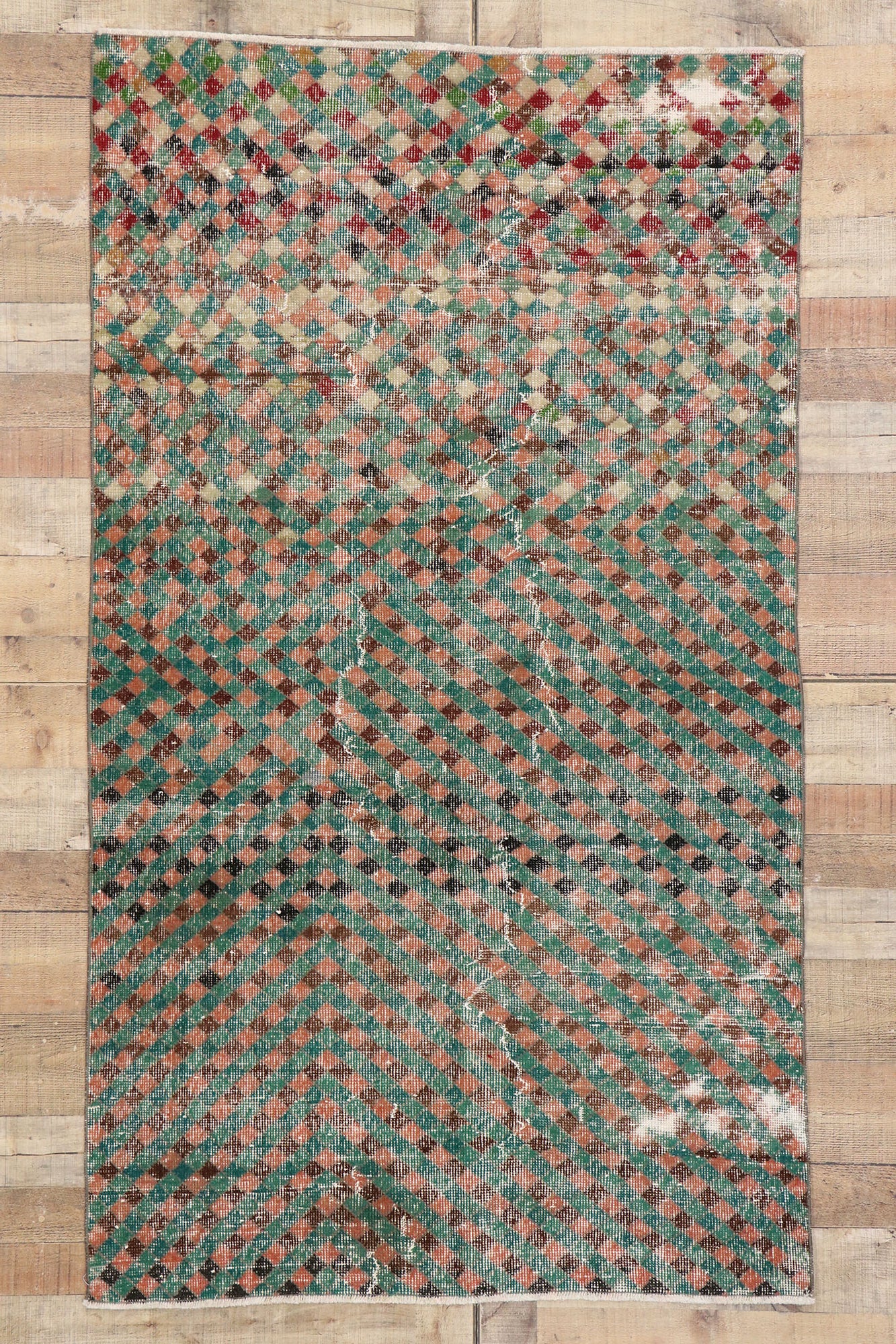 4 x 7 Vintage Turkish Sivas Rug 53351