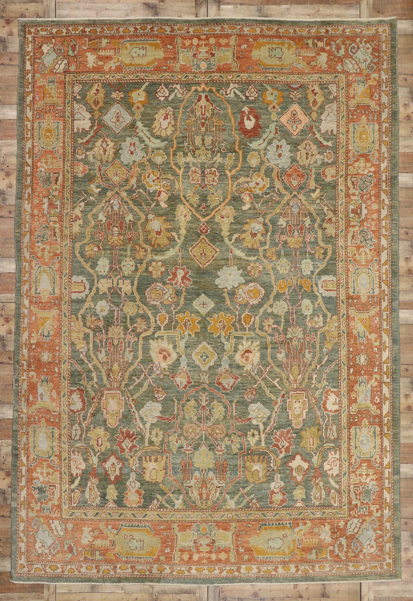 10 x 15 Contemporary Turkish Oushak Rug 53379