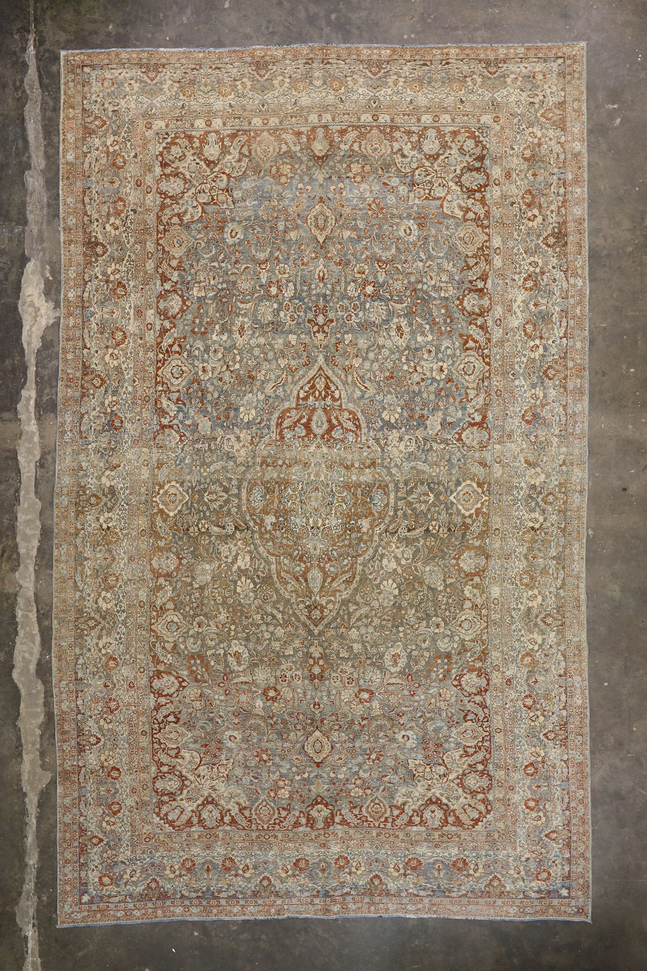 11 x 18 Antique-Worn Persian Mashhad Rug 53389
