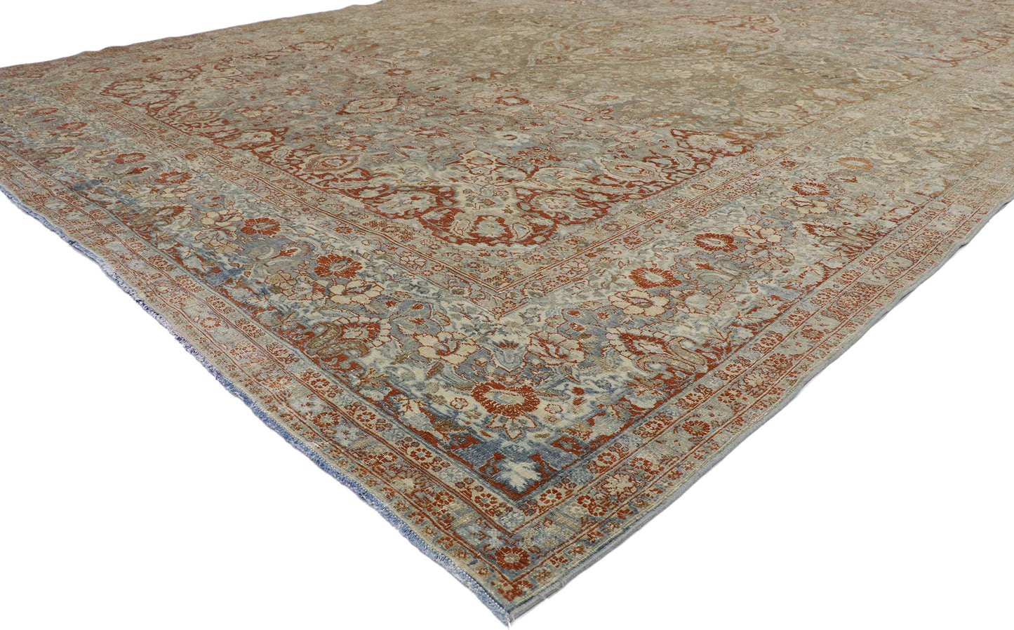 11 x 18 Antique-Worn Persian Mashhad Rug 53389