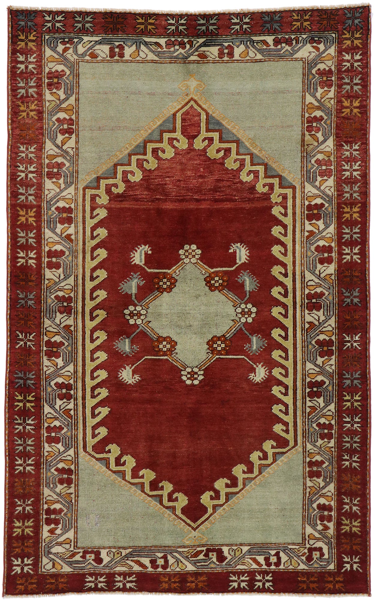 4 x 6 Vintage Turkish Oushak Rug 53394