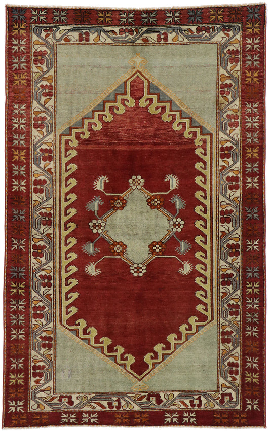 4 x 6 Vintage Turkish Oushak Rug 53394