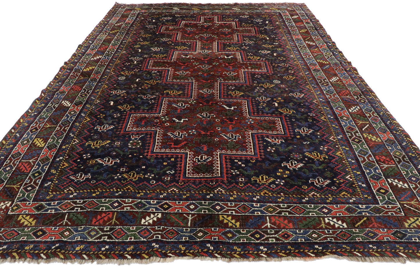 7 x 10 Antique Persian Shiraz Rug 53396