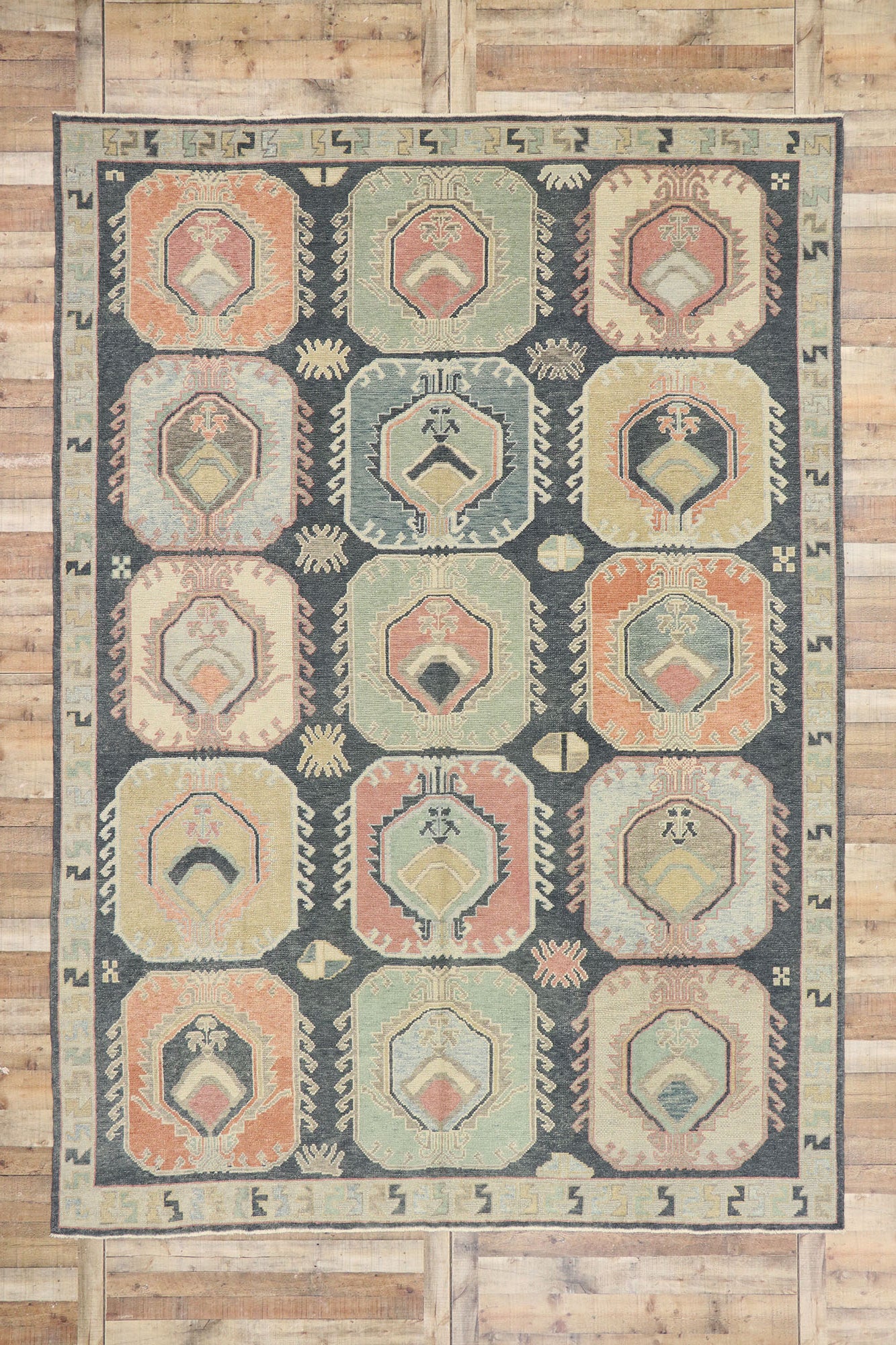 9 x 13 Contemporary Turkish Oushak Rug 53409