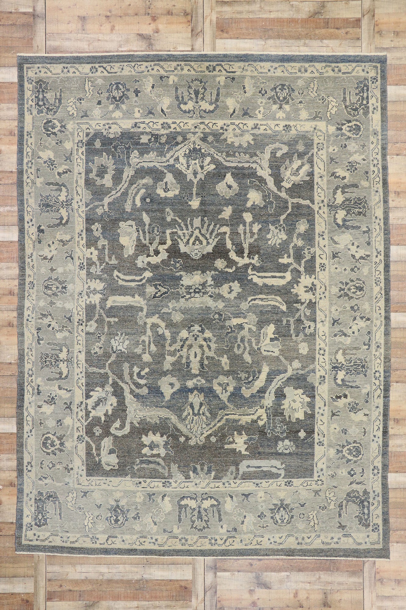 9 x 13 Contemporary Turkish Oushak Rug 53435