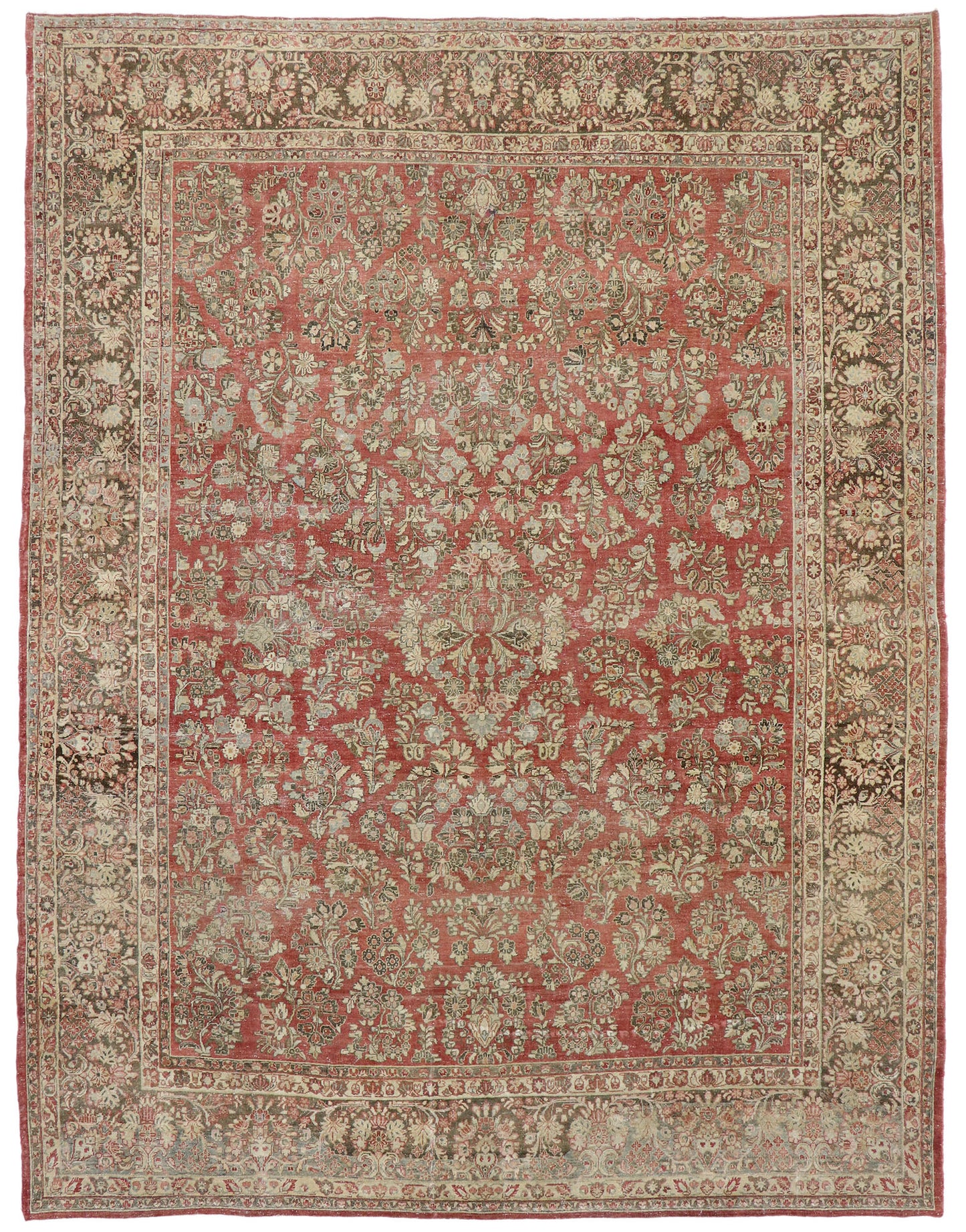 10 x 13 Antique Persian Sarouk Rug 53445