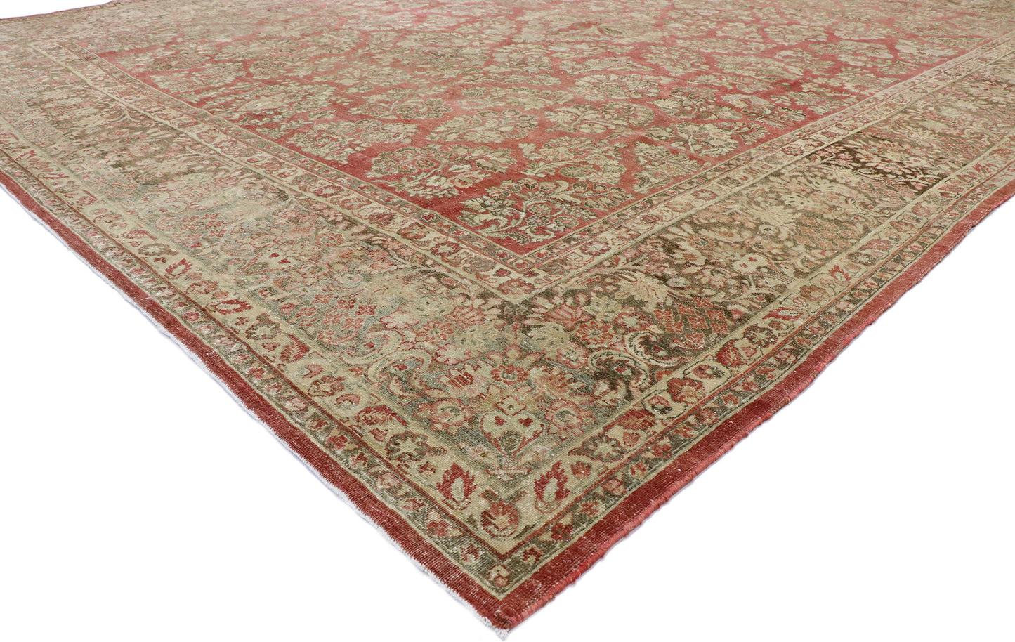 10 x 13 Antique Persian Sarouk Rug 53445