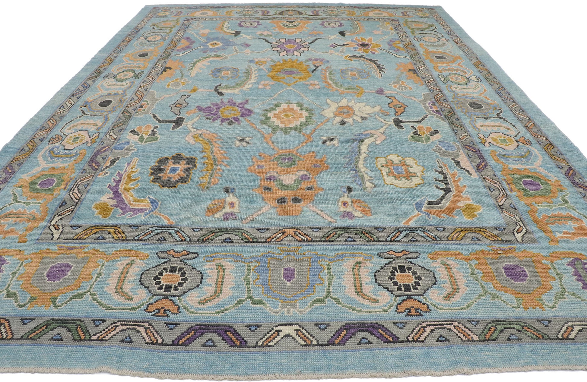 10 x 13 Colorful Turkish Oushak Rug 53459