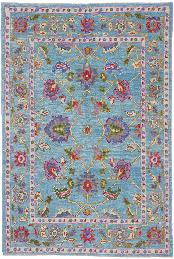 6 x 9 Colorful Turkish Oushak Rug 53462