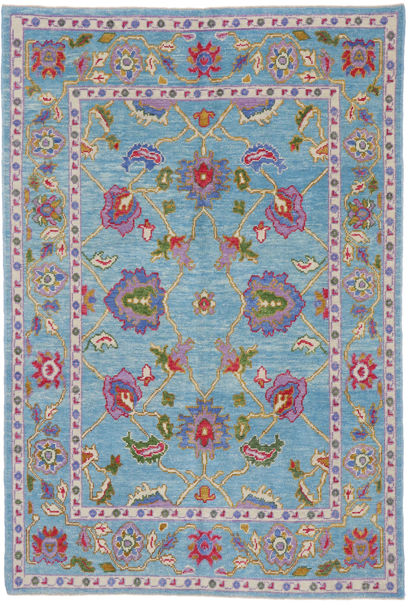 6 x 9 Colorful Turkish Oushak Rug 53462