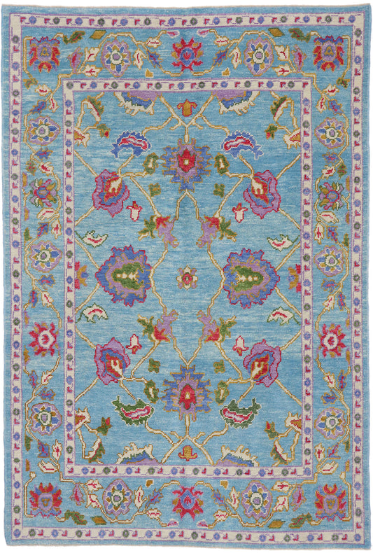 6 x 9 Colorful Turkish Oushak Rug 53462