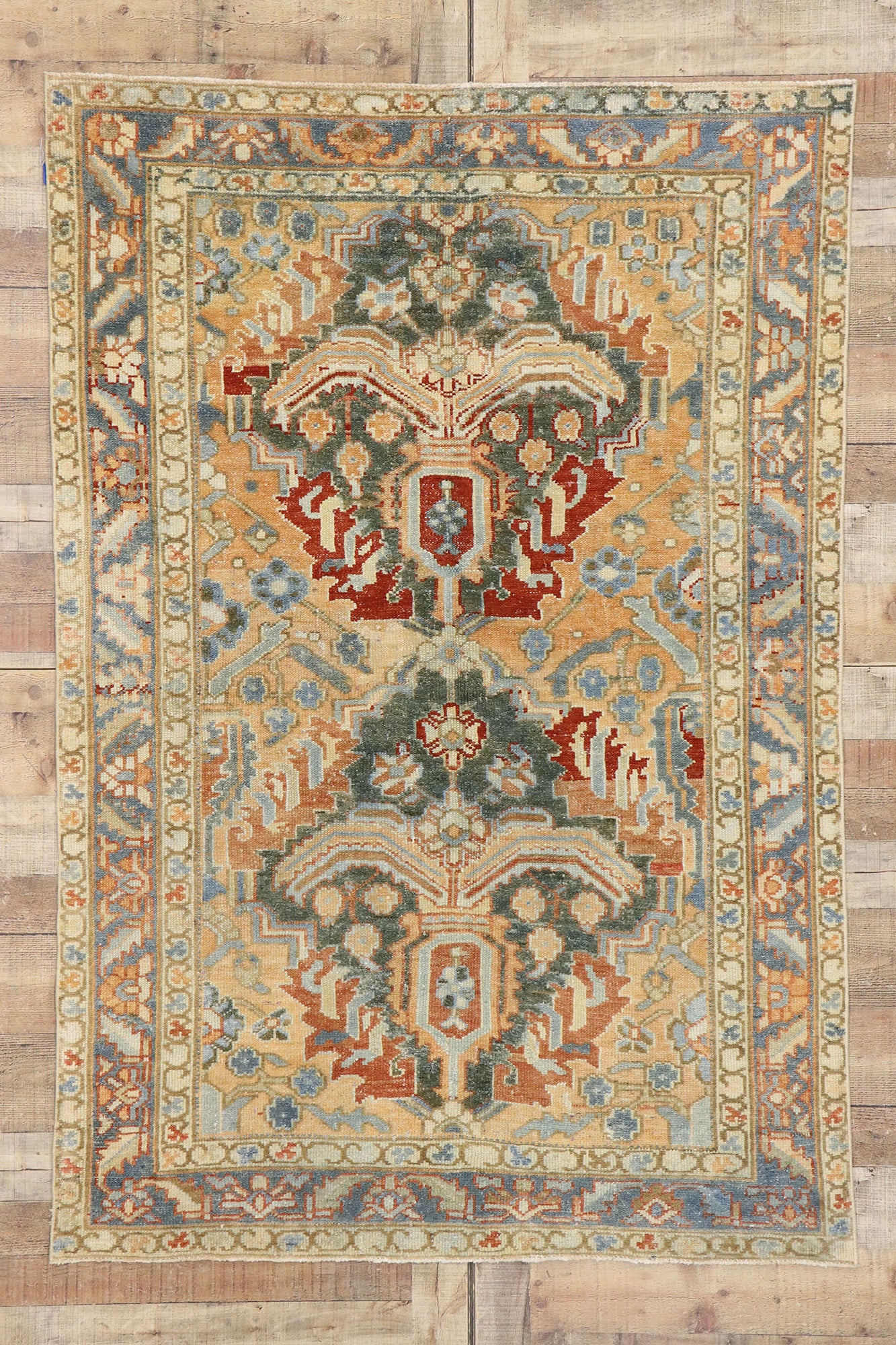 4 x 6 Vintage Persian Heriz Rug 53468