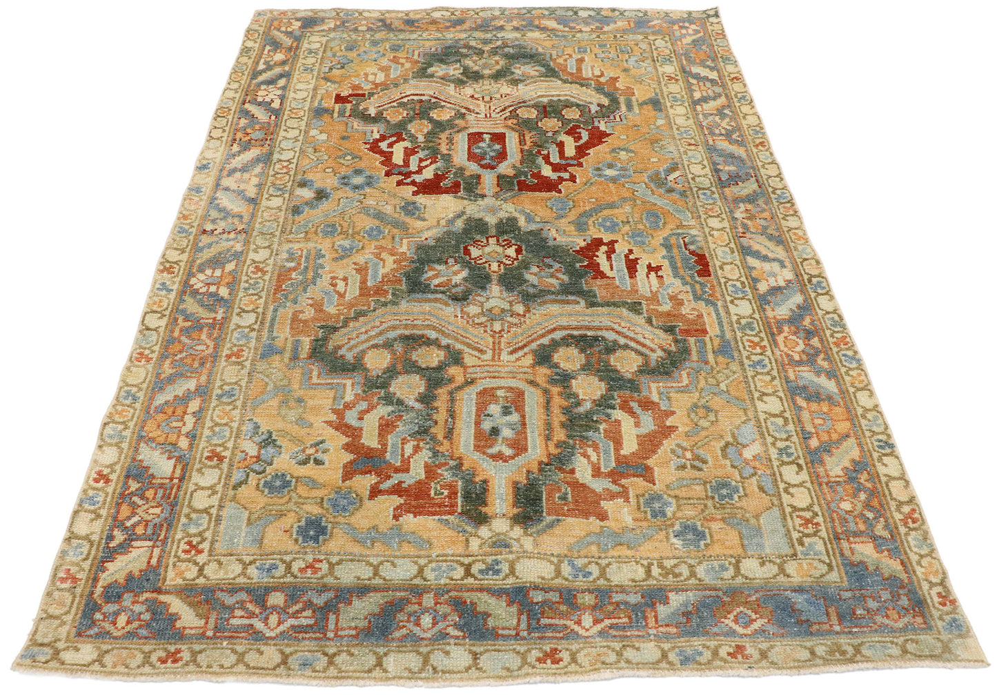 4 x 6 Vintage Persian Heriz Rug 53468