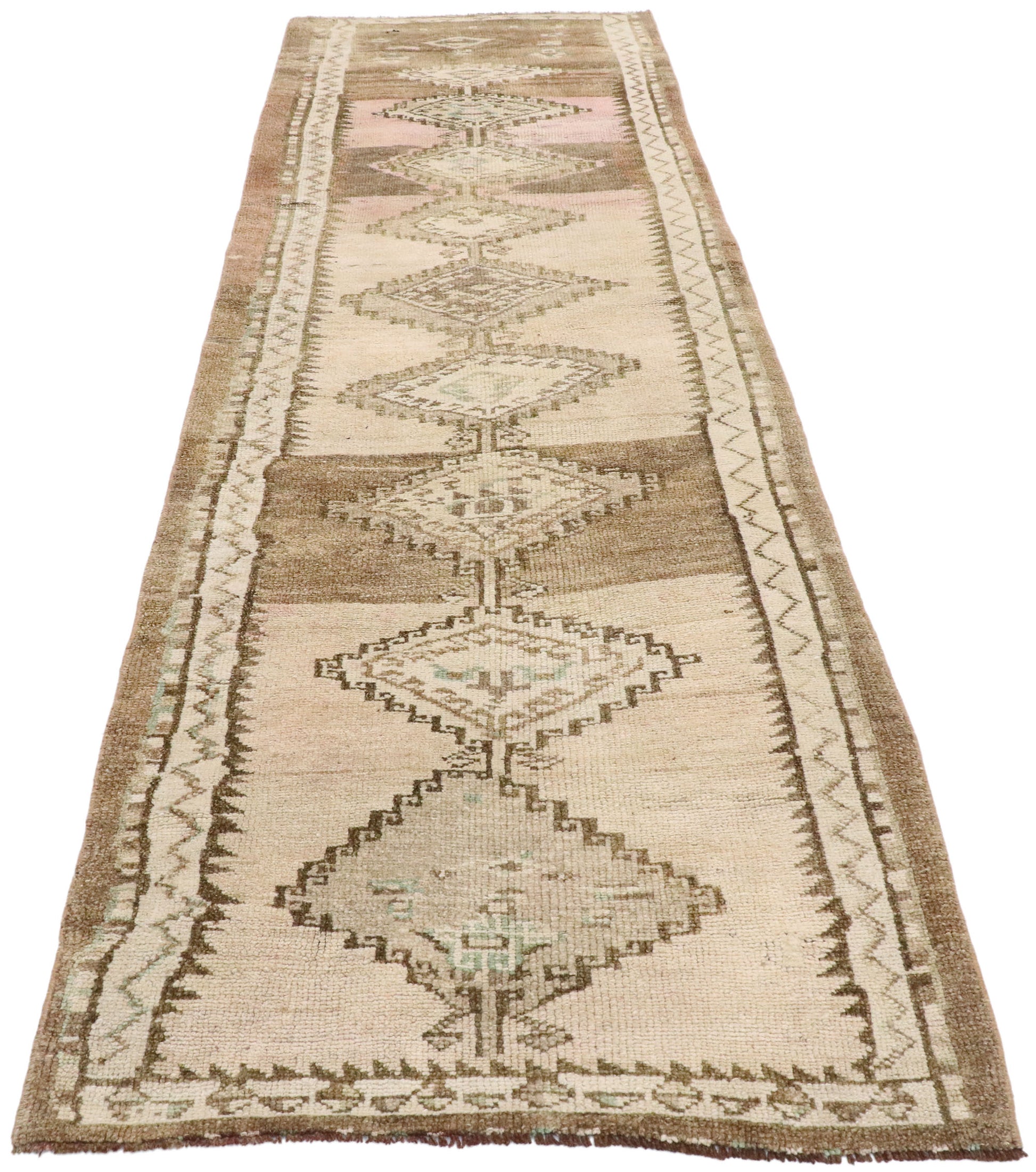 3 x 9 Vintage Turkish Oushak Runner 53470