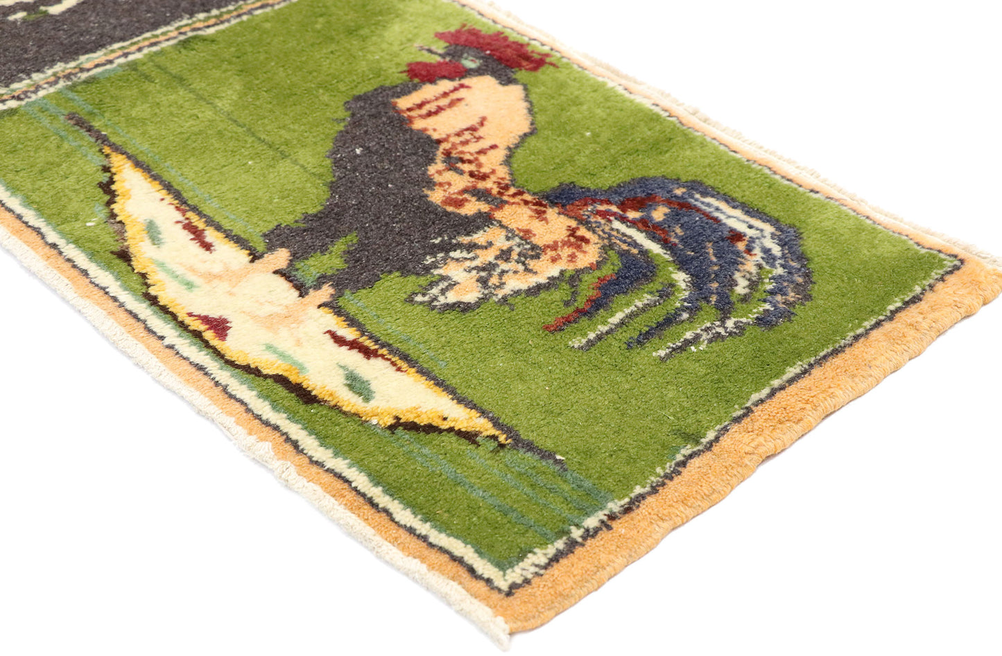 2 x 7 Vintage Turkish Pictorial Rug 53483
