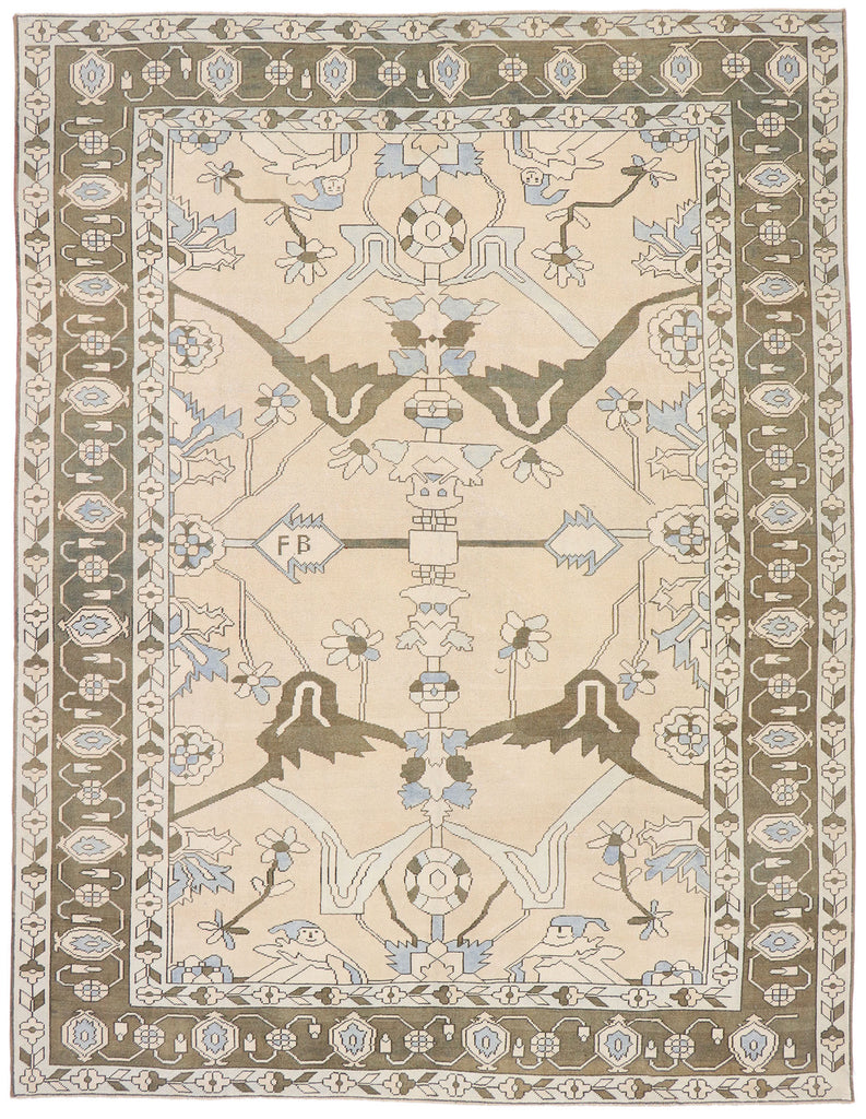 9 x 12 Vintage Turkish Oushak Rug 53485