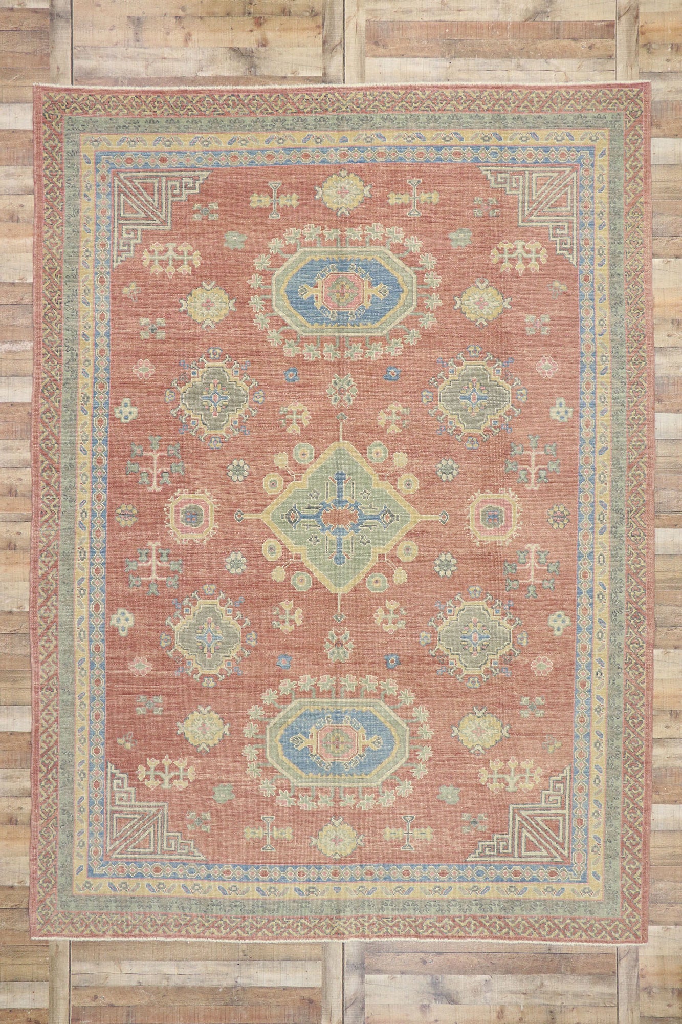 9 x 13 Contemporary Turkish Oushak Rug 53496