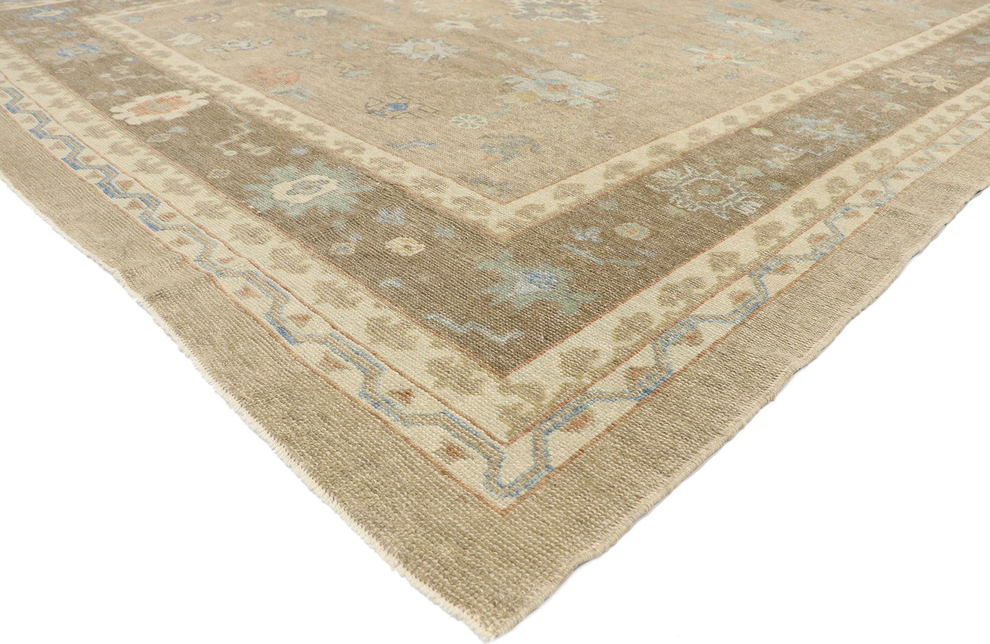 10 x 14 Modern Earth-Tone Turkish Oushak Rug 53516