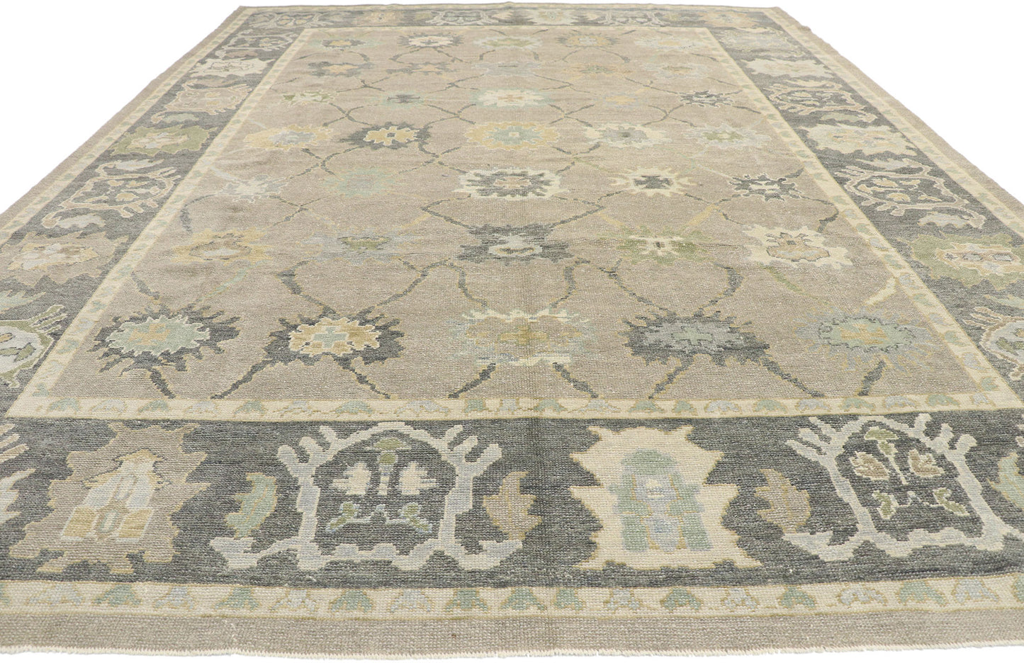11 x 14 Modern Gray Turkish Oushak Rug 53517