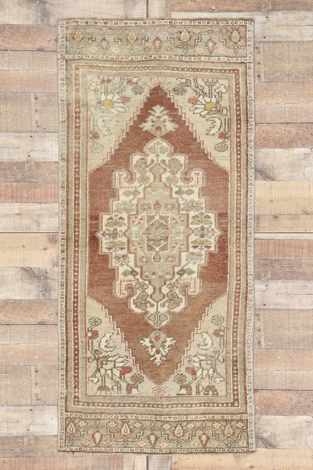 3 x 6 Vintage Turkish Oushak Rug 53518
