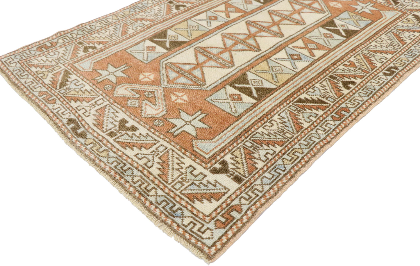 3 x 4 Vintage Turkish Oushak Rug 53522